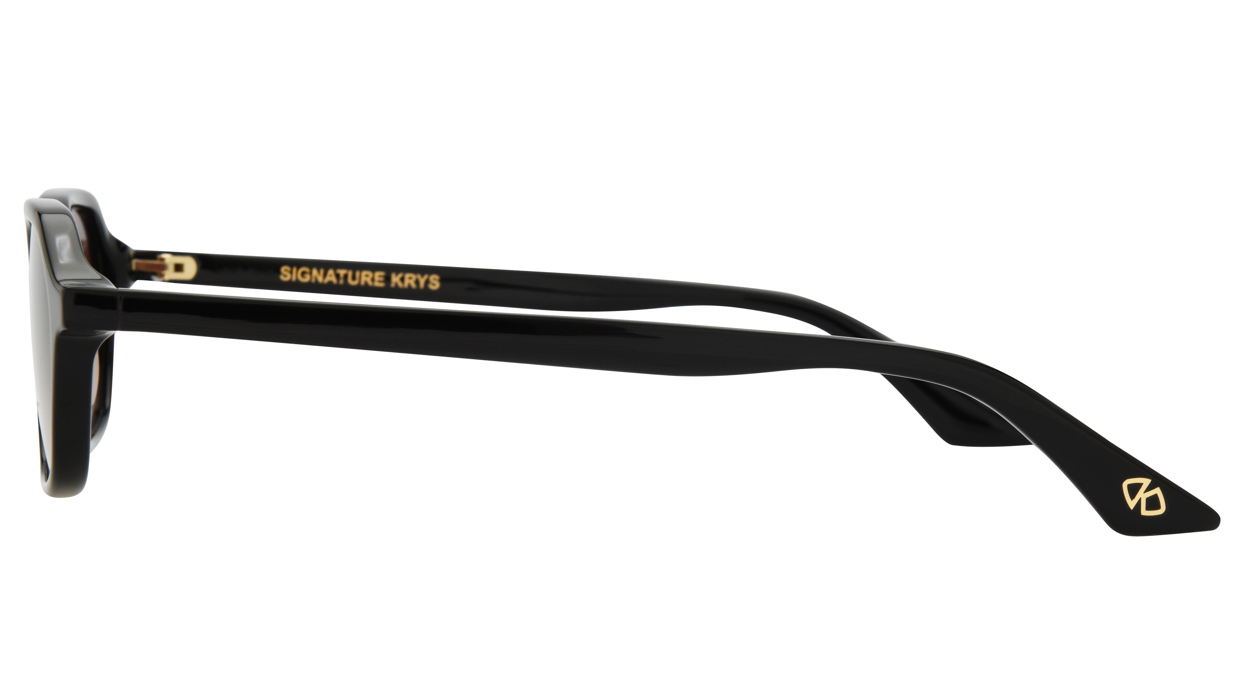 Lunettes de soleil Signature Krys Femme Noir Rectangle audacieuse Gauche