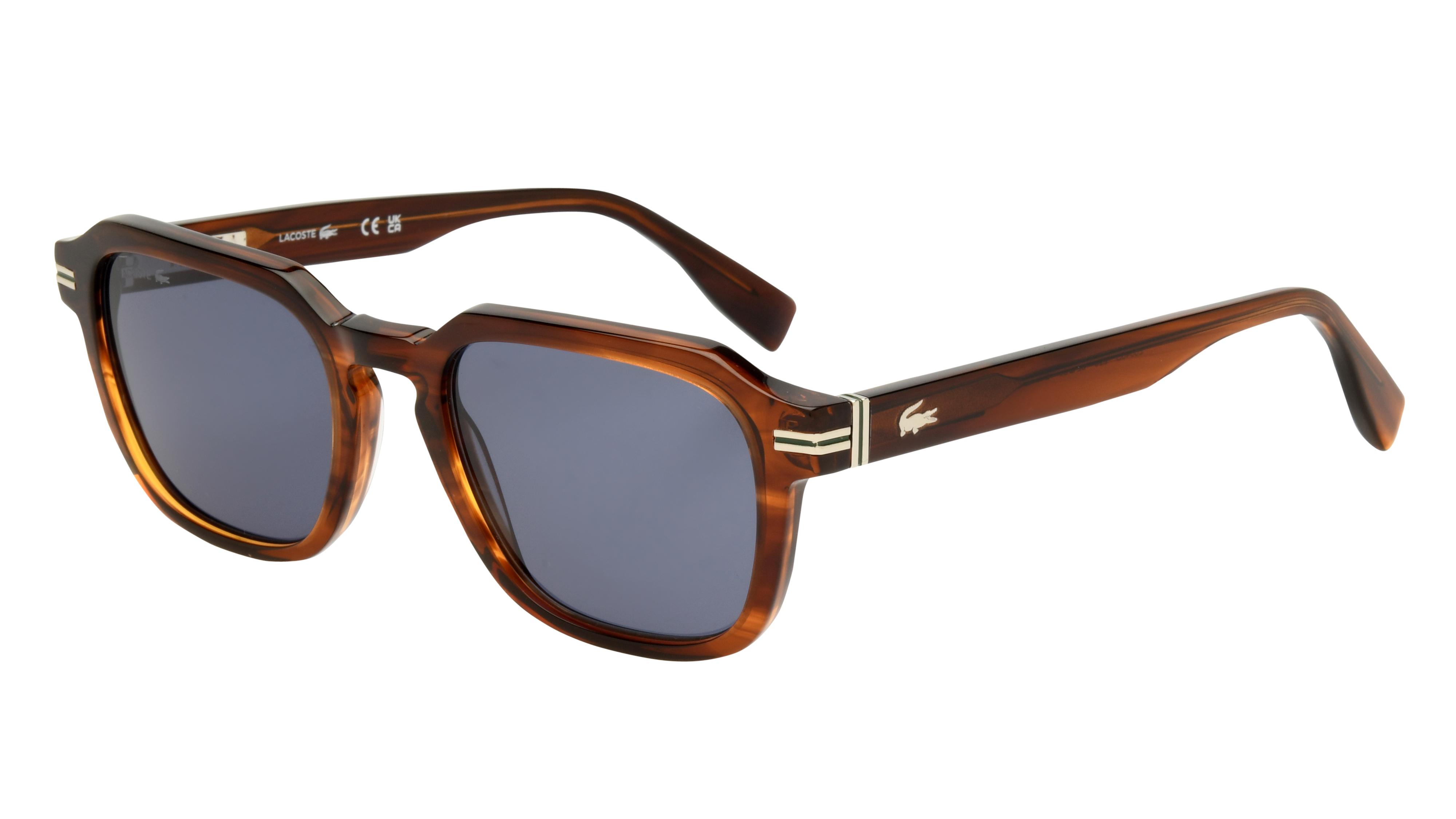Lunettes de soleil Lacoste Homme Marron Rectangle L6046S Trois-Quart