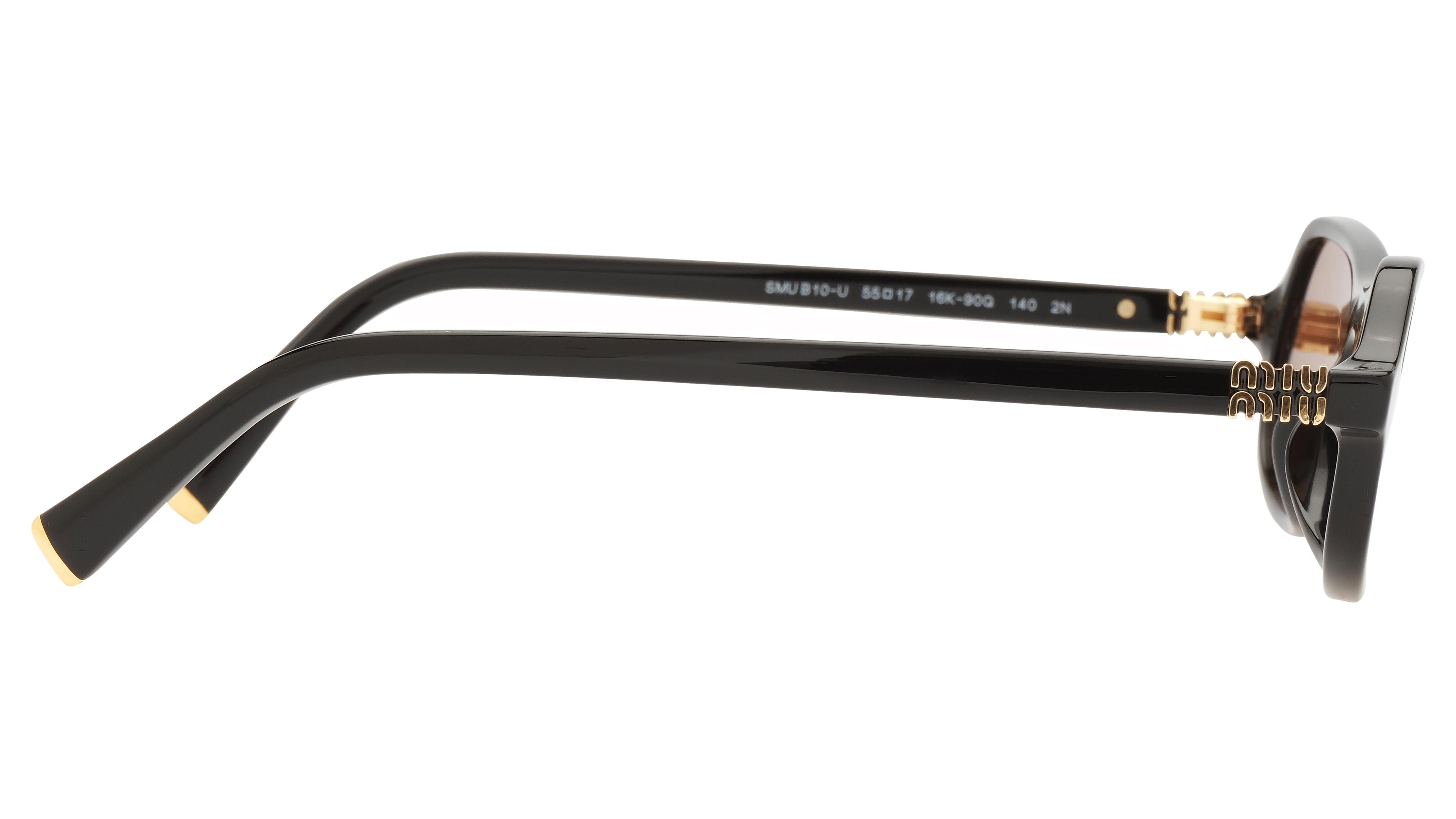 Lunettes de soleil Miu Miu Femme Noir Rectangle MU Droite