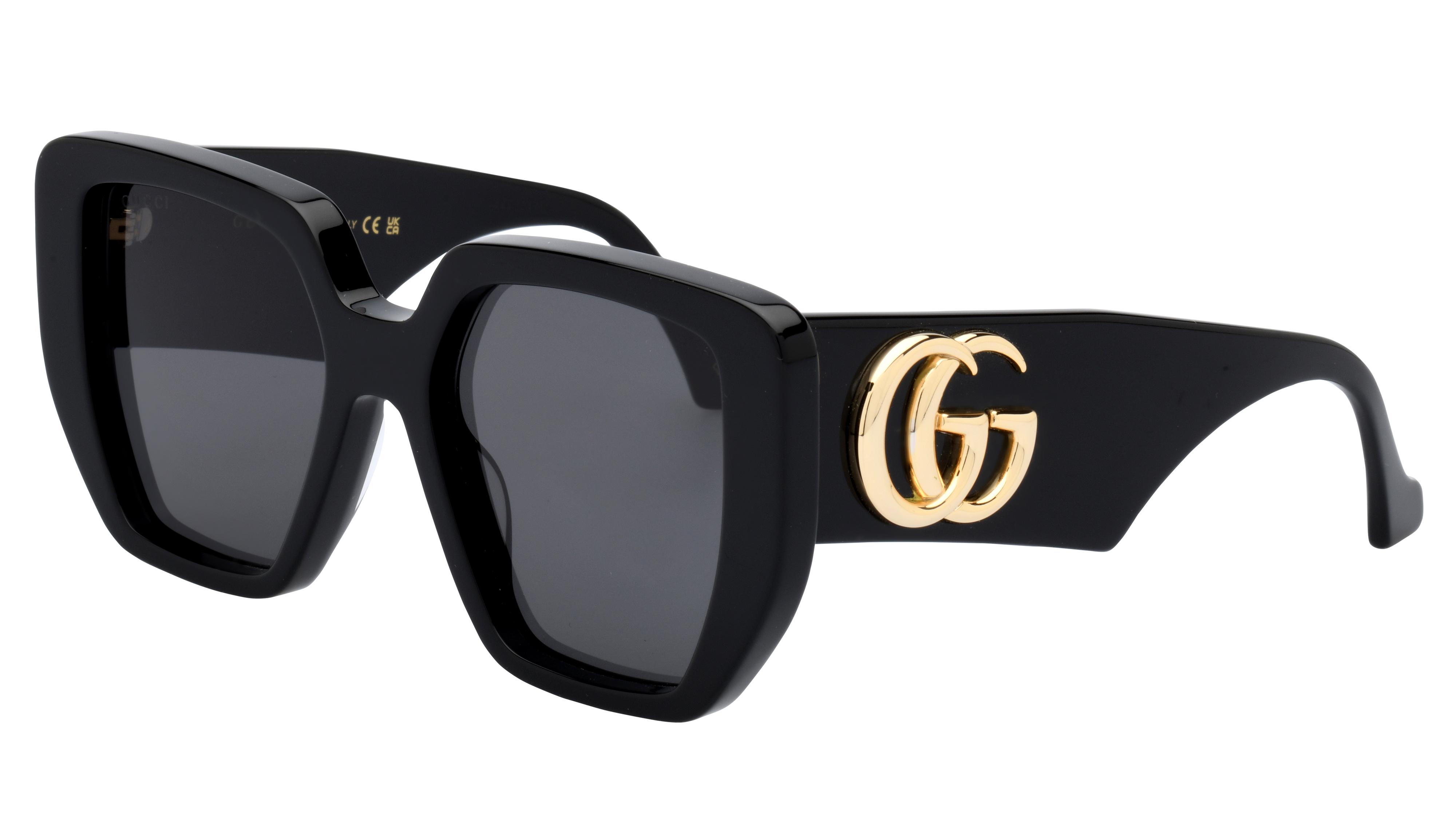 Lunettes de soleil Gucci Gg0956S 003 Noir Brillant Carre Krys