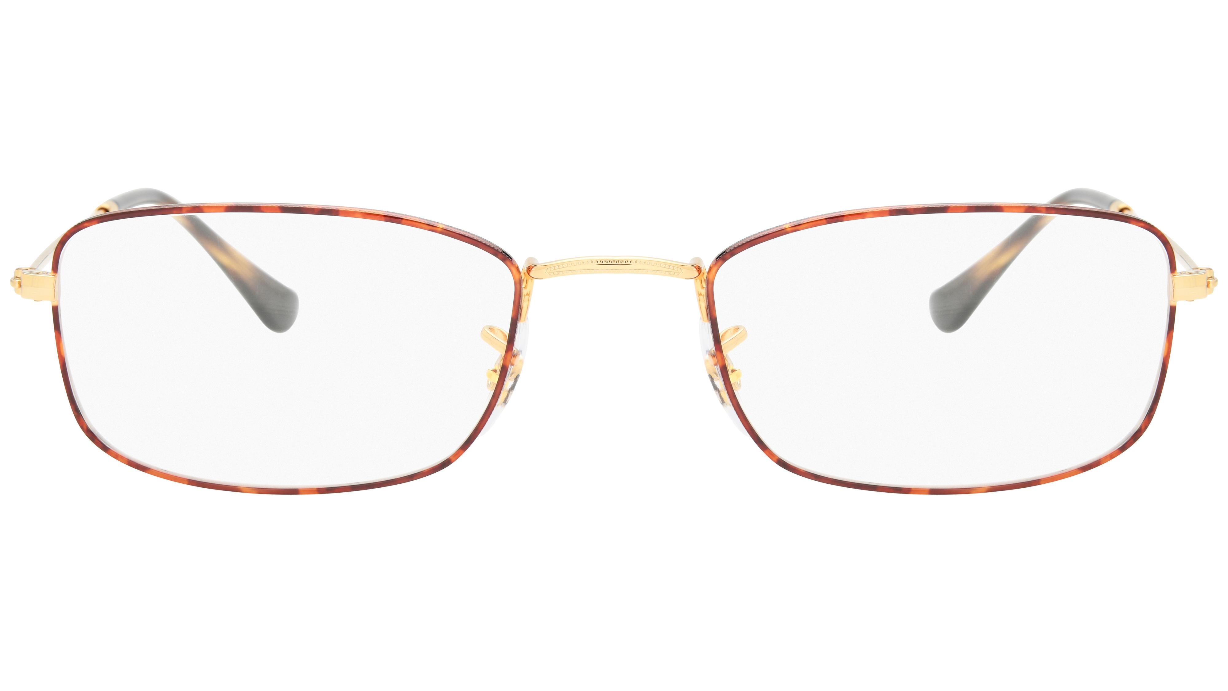 Lunettes de vue Ray-Ban Mixte Or Rectangle Rx6647 Face
