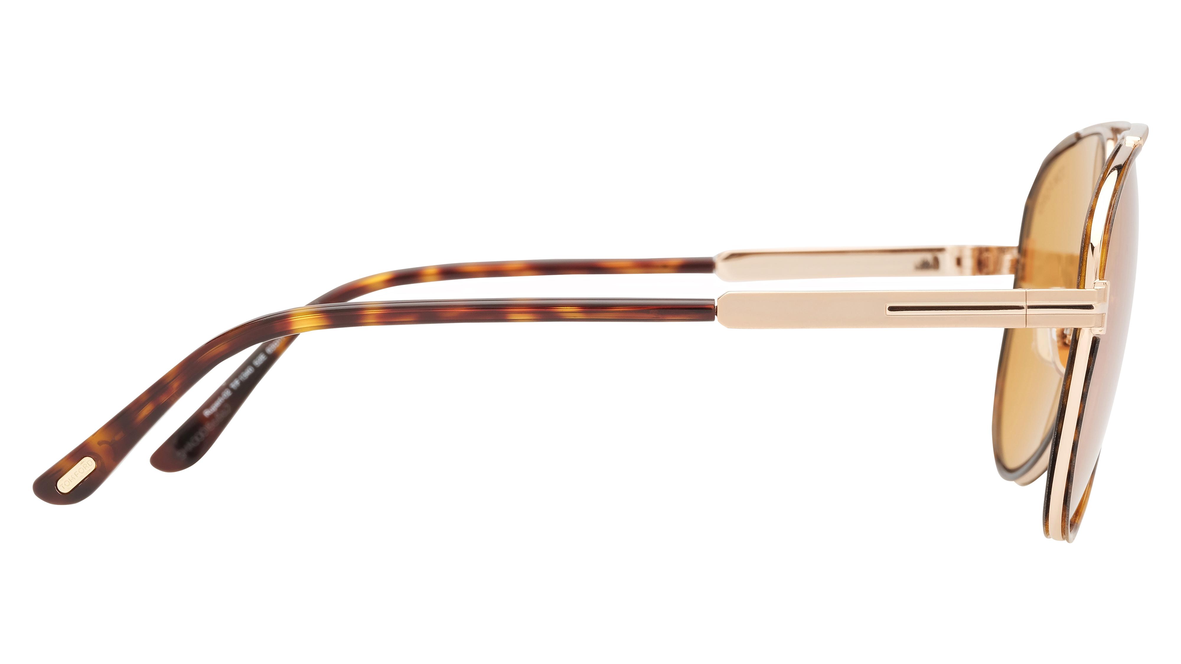 Lunettes de soleil Tom Ford Homme Écaille Aviateur Ft1340 Droite