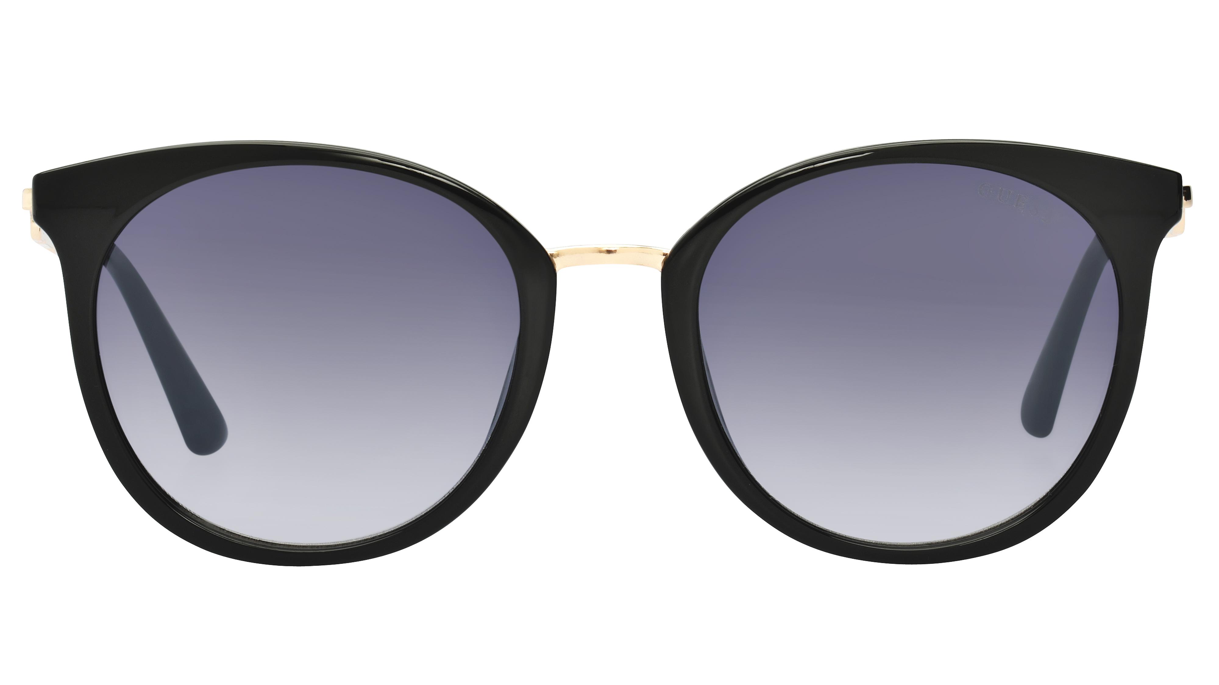 Lunettes de soleil Guess GU7645 O1B Noir Brillant Ronde Krys