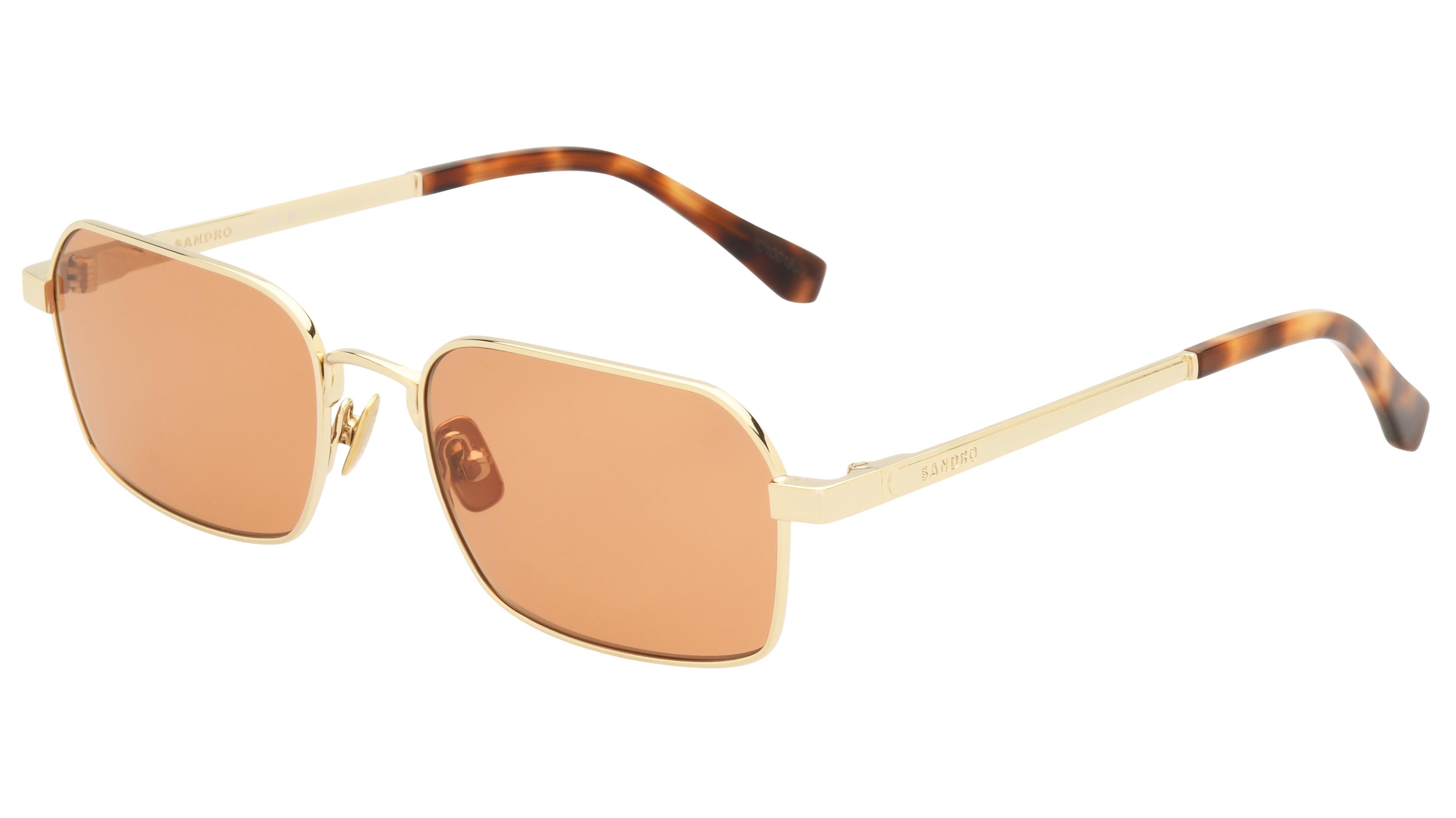 Lunettes de soleil Sandro Femme Or Rectangle SD8024 Trois-Quart