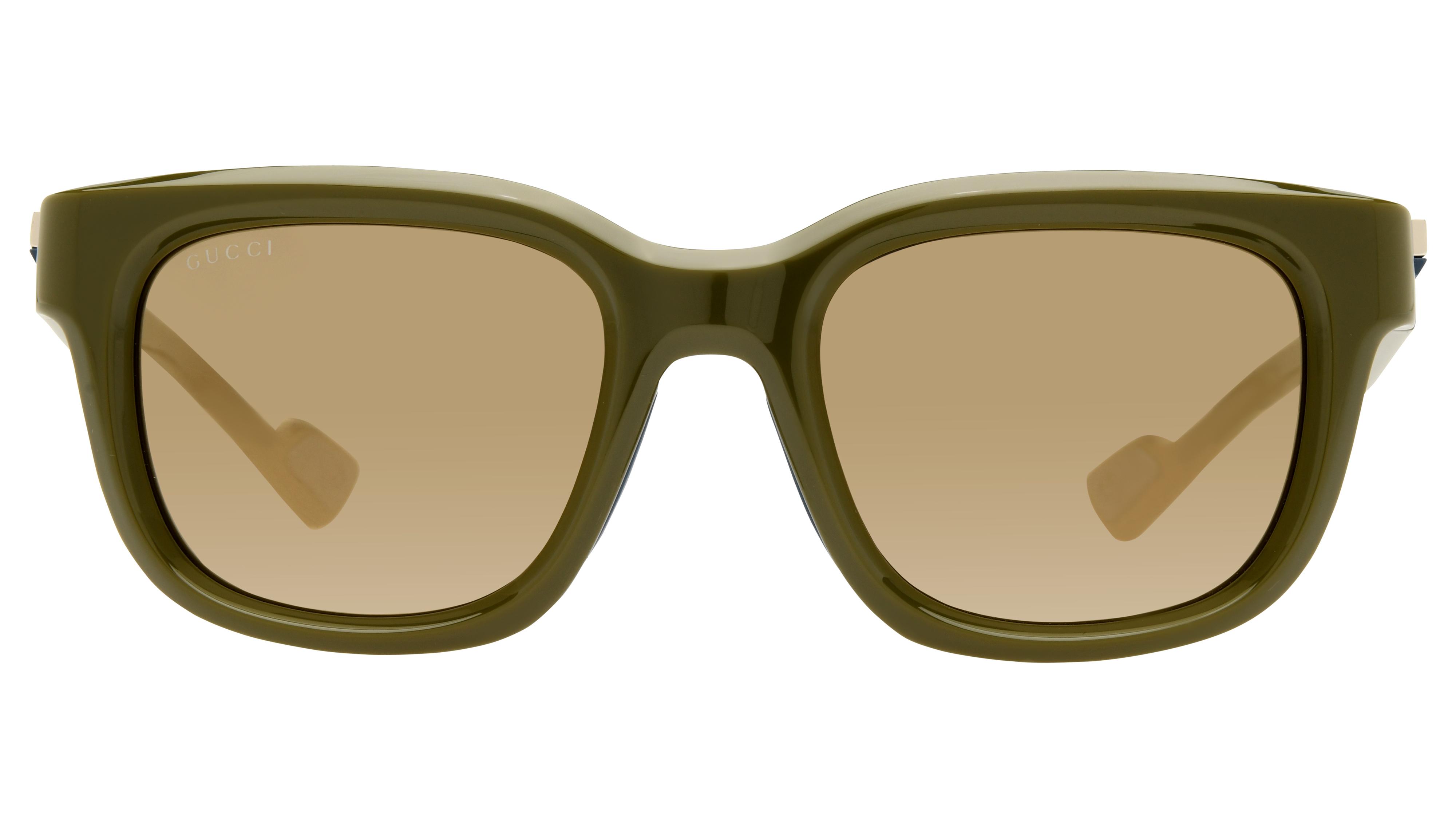 Lunettes de soleil Gucci GG1621S 003 Vert Fonce Satin Rectangle Krys