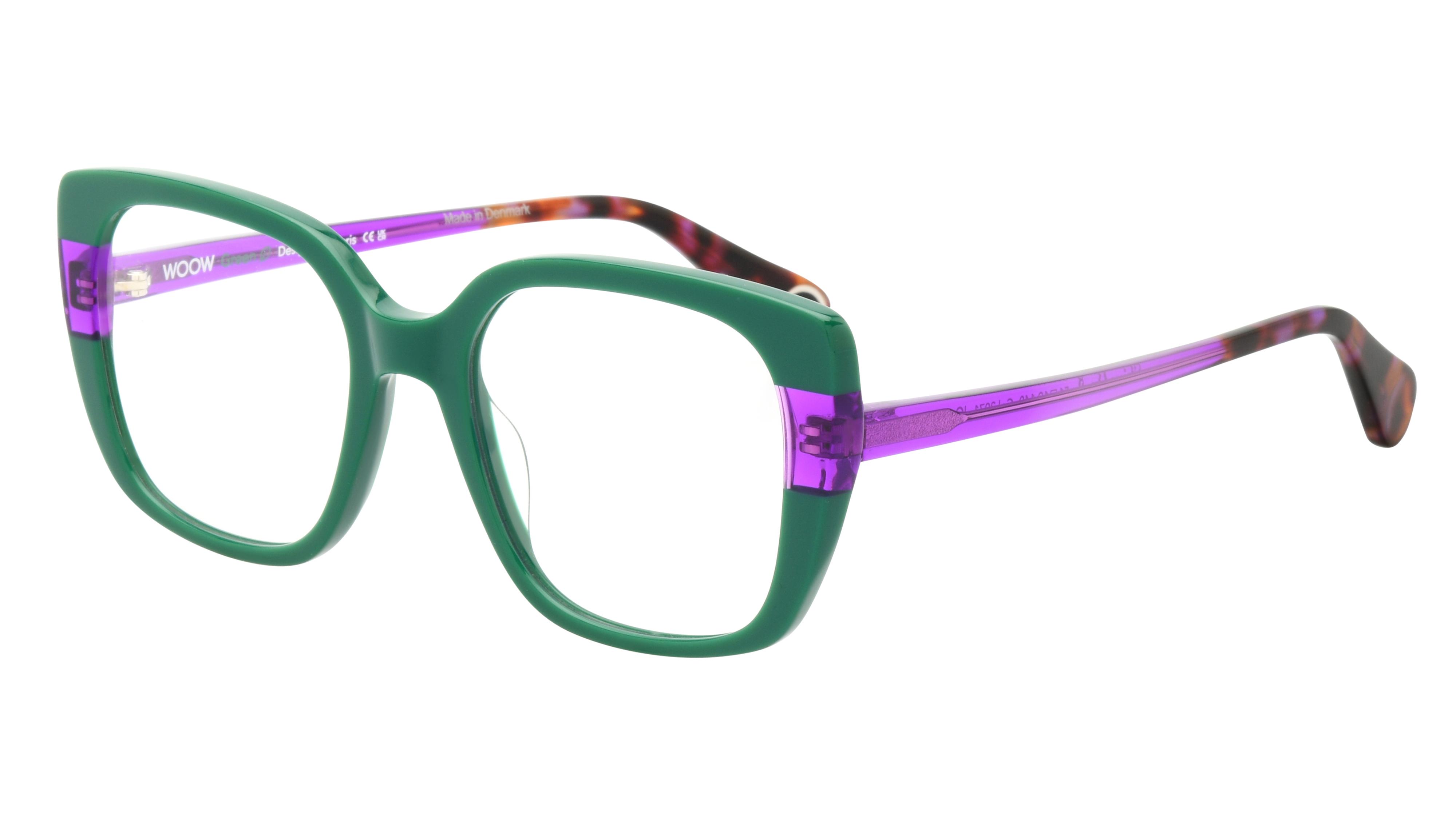 Lunettes de vue WOOW Femme Vert Carré Shineon2 Trois-Quart