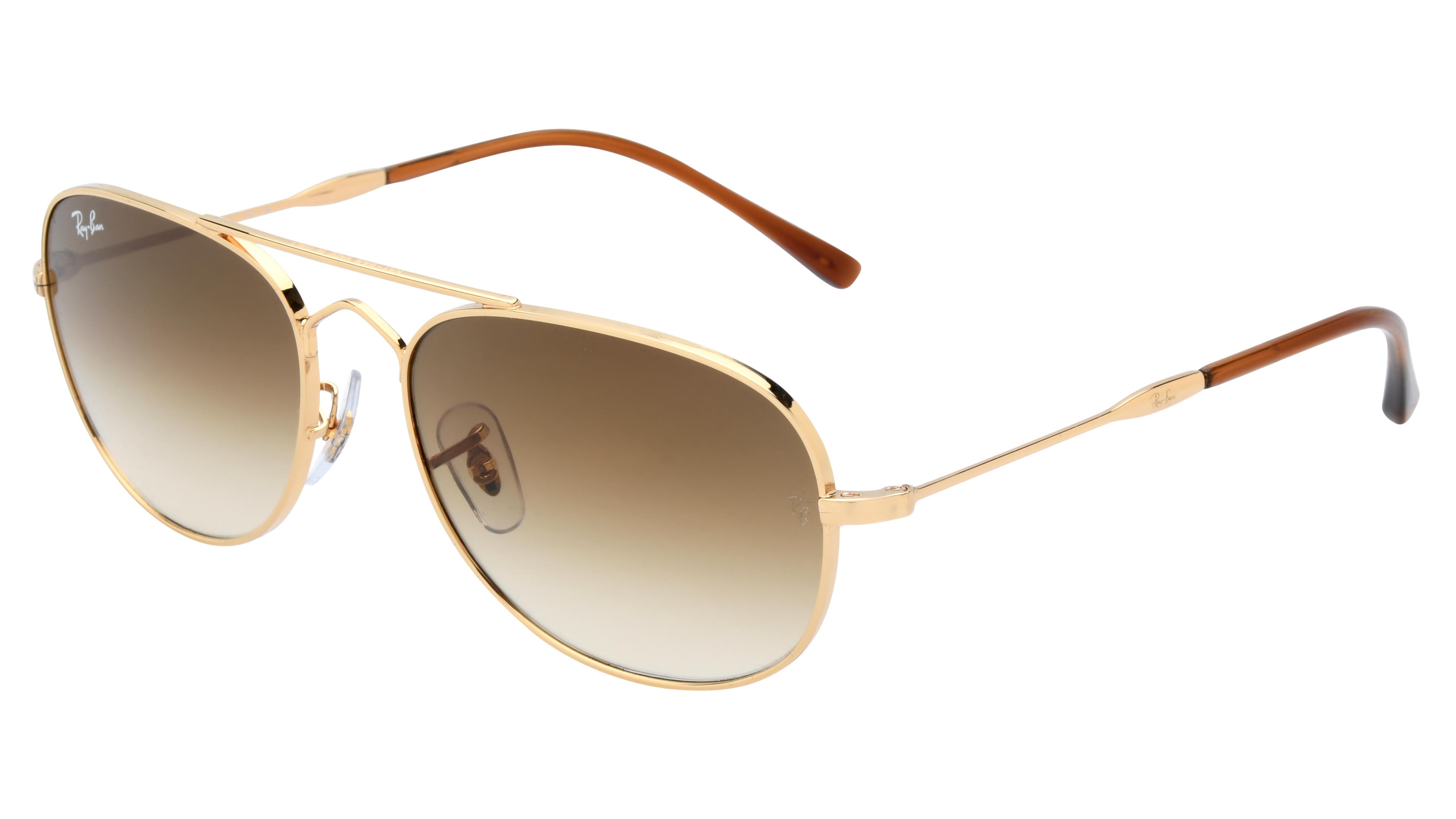 Lunettes de soleil Ray-Ban Mixte Or Aviateur RB3735 Trois-Quart