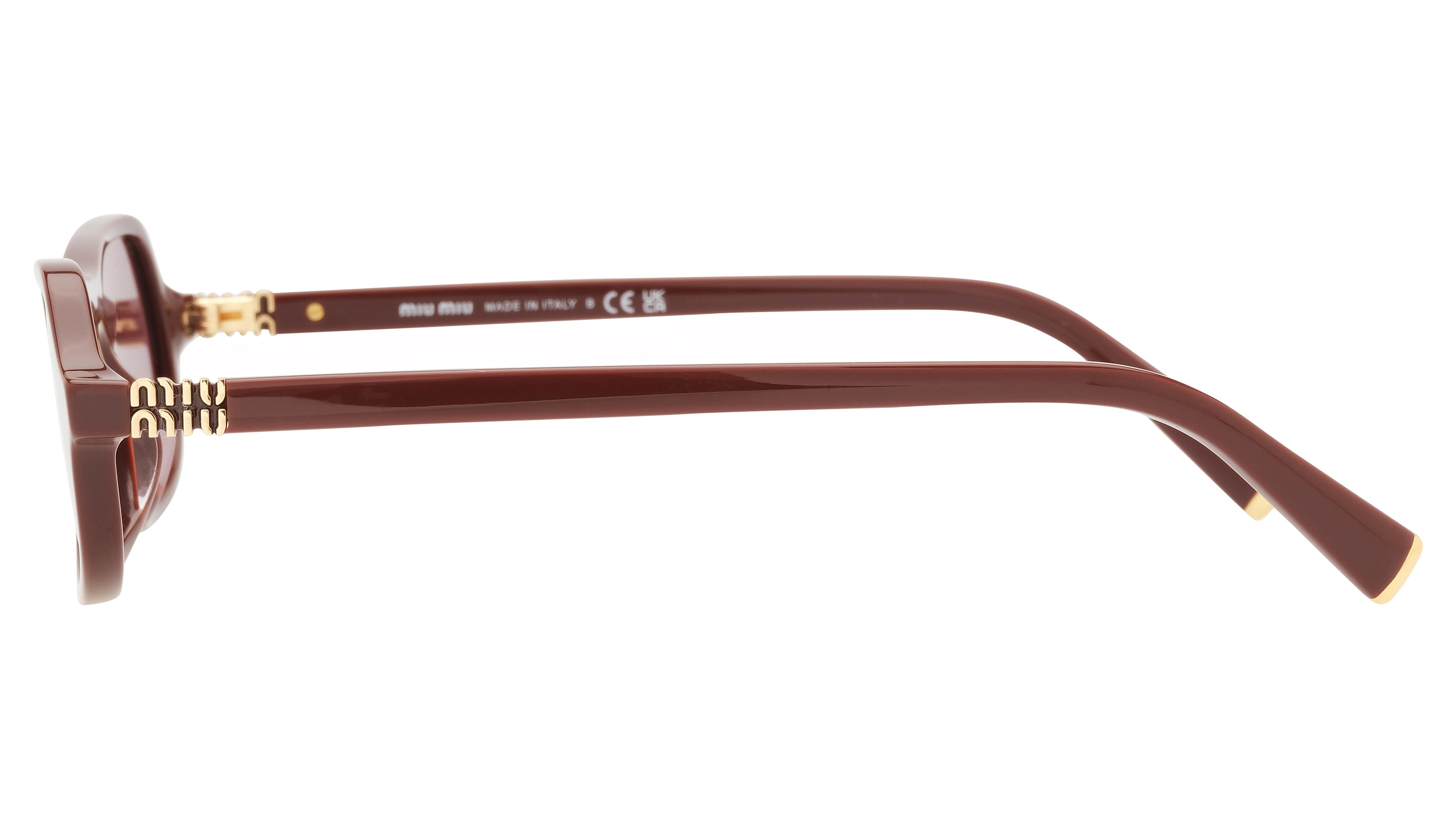 Lunettes de soleil Miu Miu Femme Rouge Rectangle MU Gauche