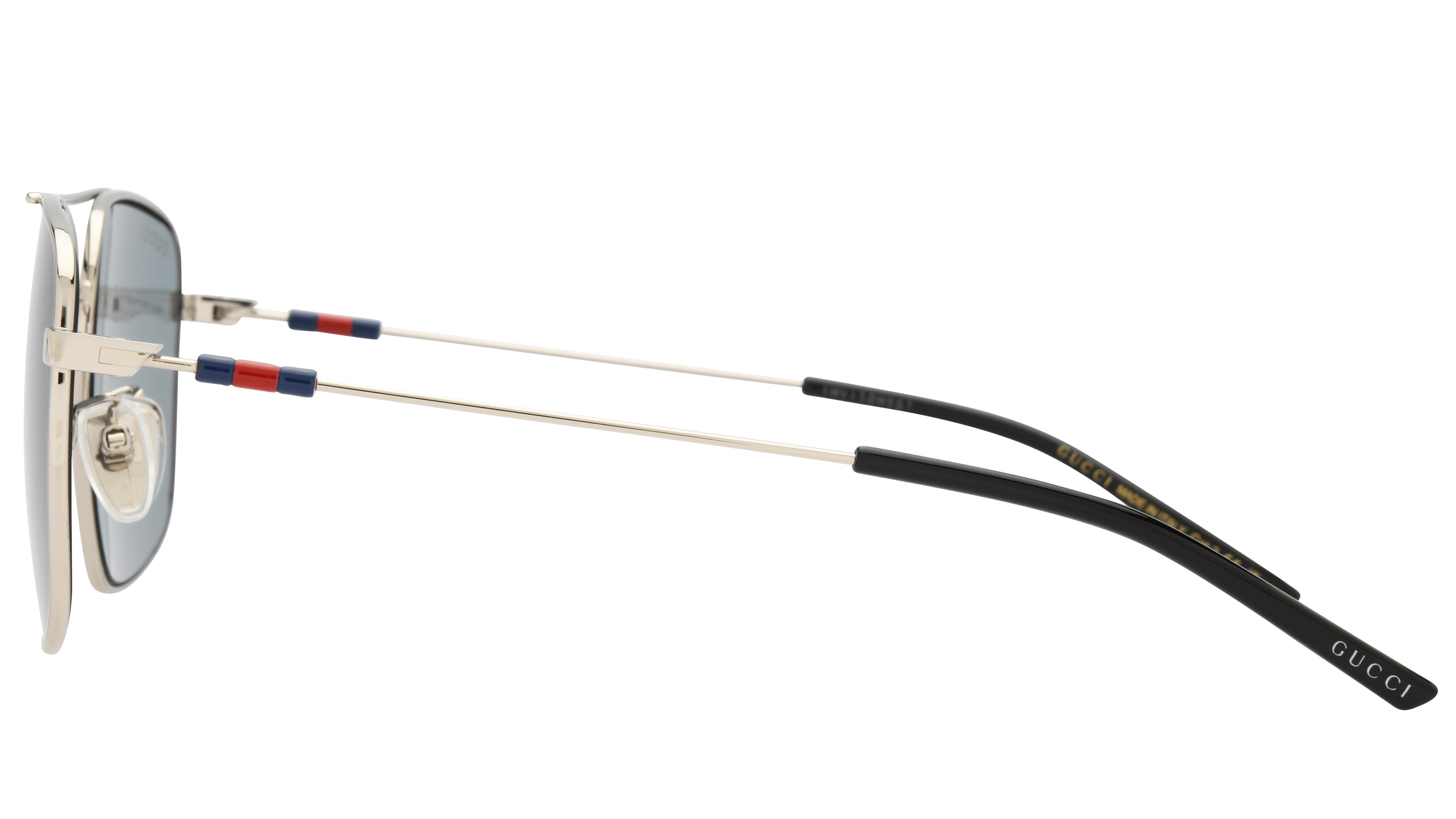 Lunettes de soleil Gucci Homme Argent Aviateur Gg2096Sa Gauche