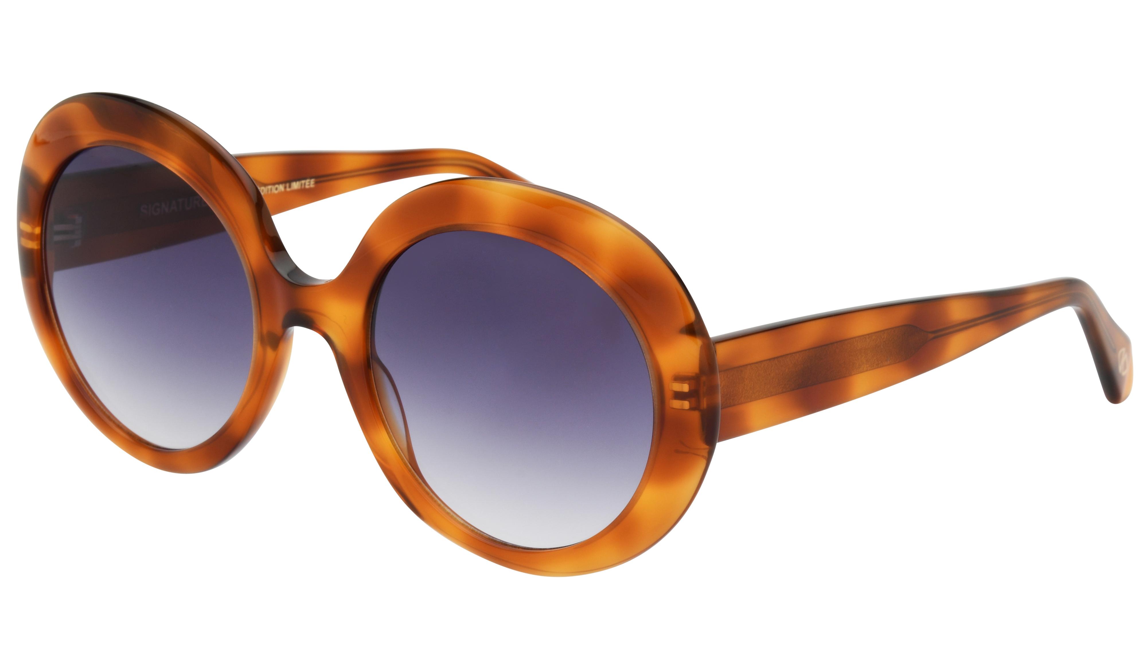 Lunettes de soleil Signature Krys Femme Écaille Ronde audrey Trois-Quart