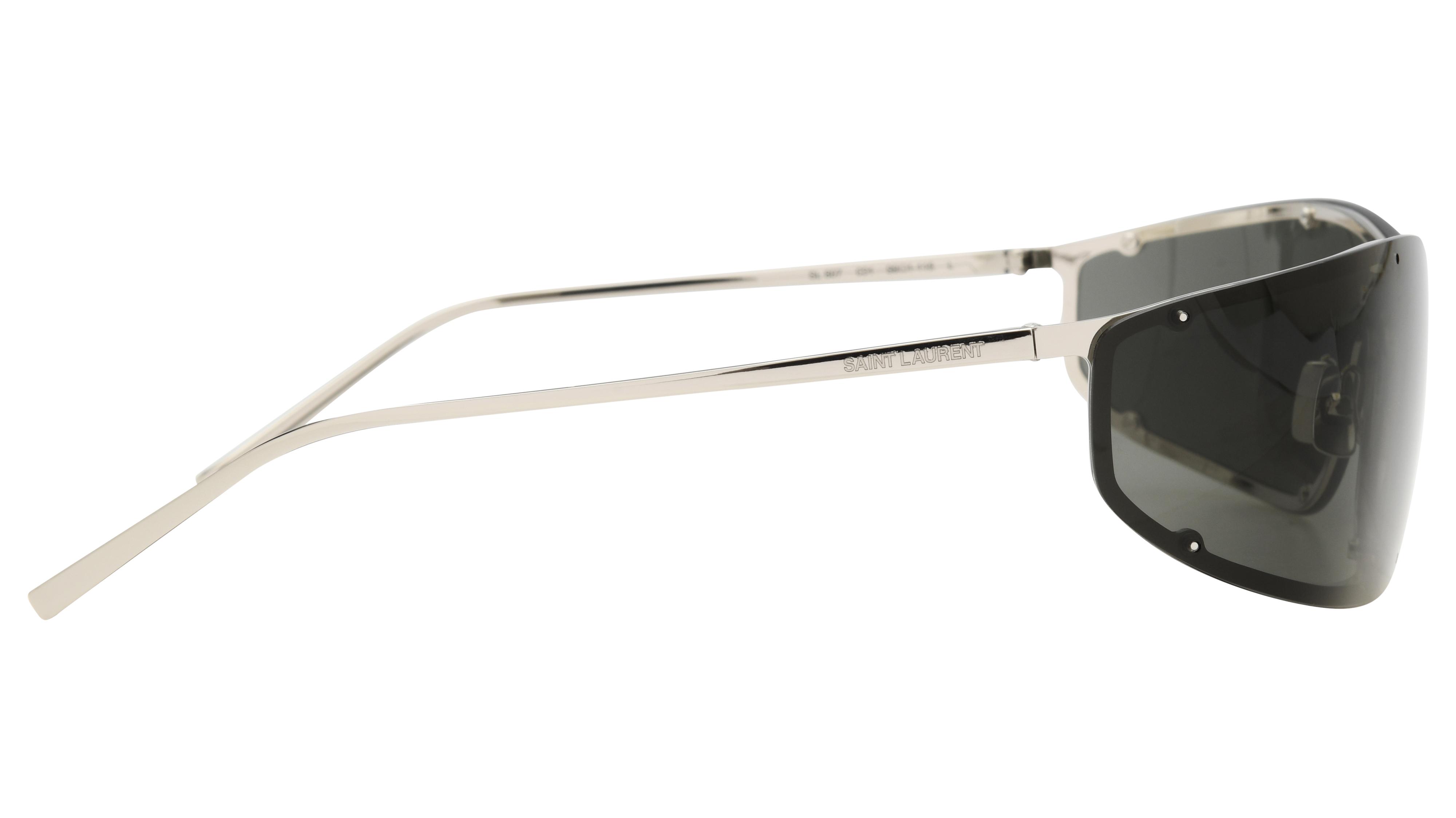 Lunettes de soleil Saint Laurent Mixte Argent Rectangle sl Droite