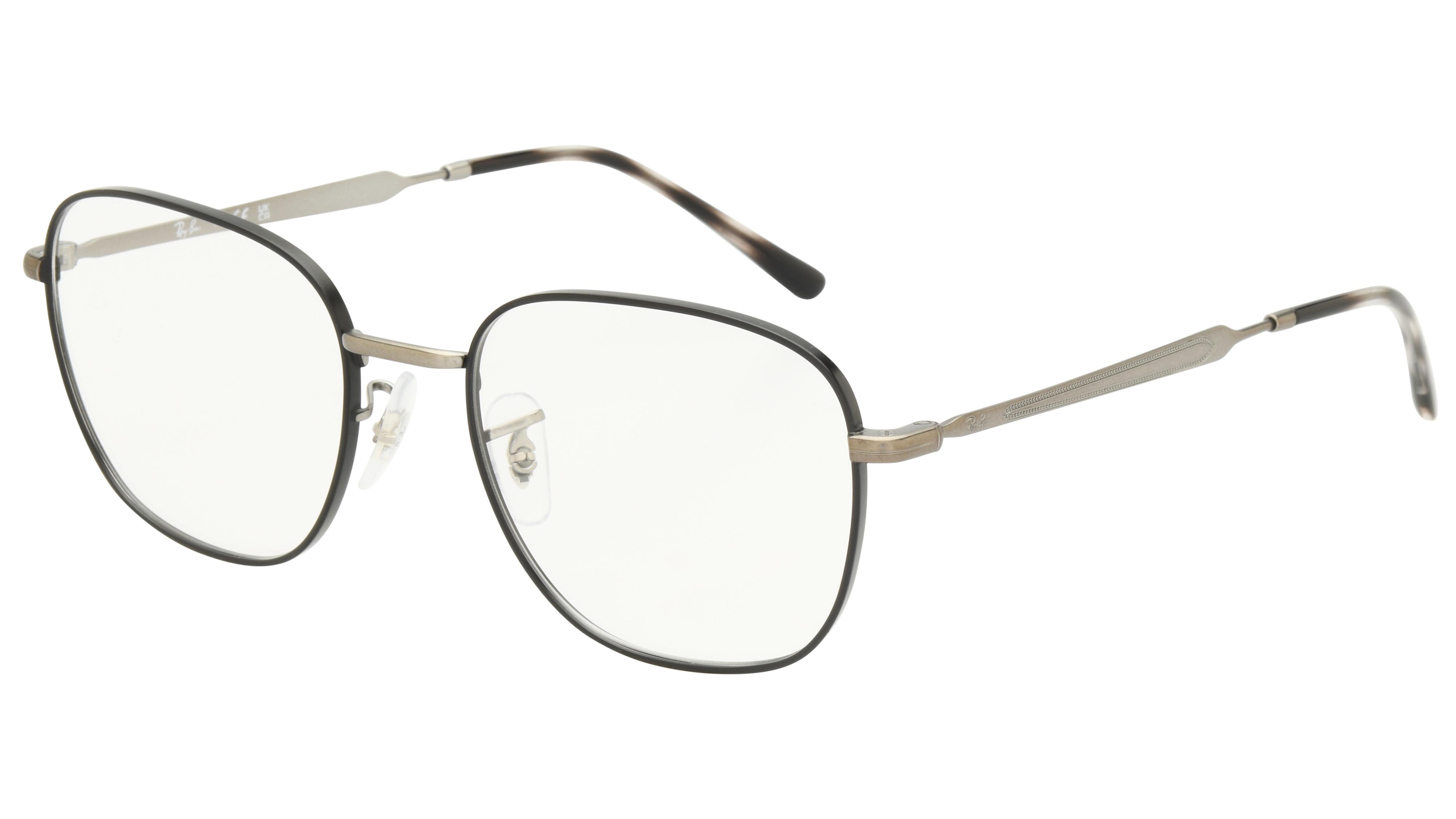 Lunettes de vue Ray-Ban Mixte Noir Carré RX6534 Trois-Quart