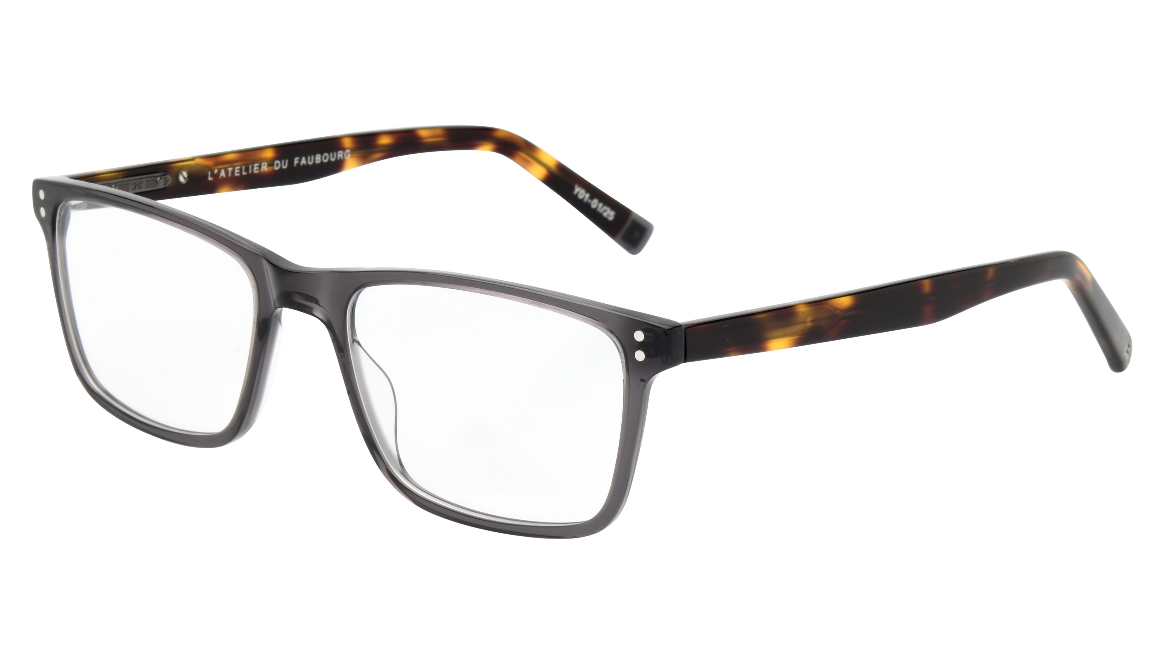 Lunettes de vue L'Atelier du Faubourg Homme Gris Rectangle Adf2502 Trois-Quart