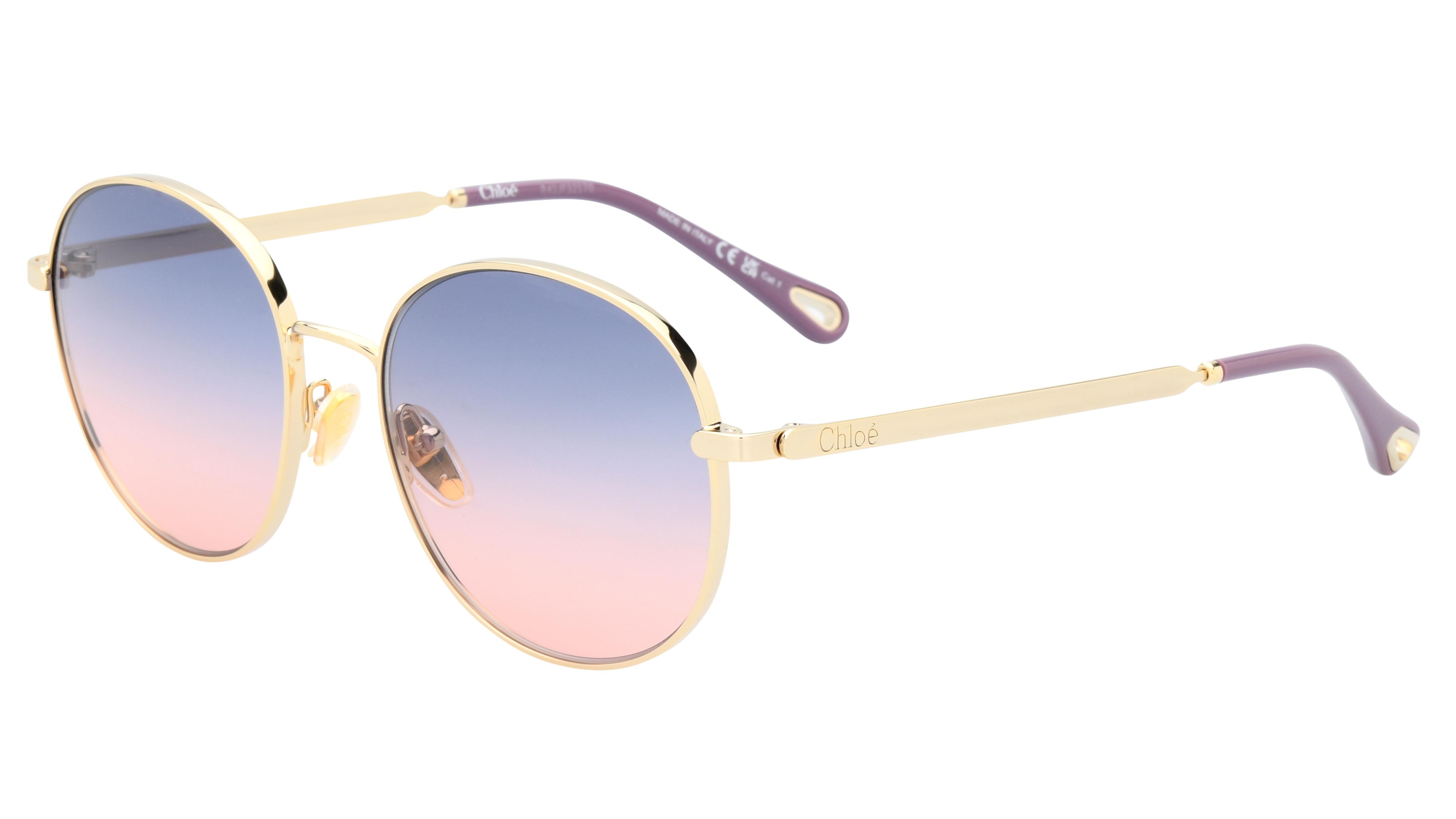Lunettes de soleil Chloé Femme Or Carré CH0325S Trois-Quart