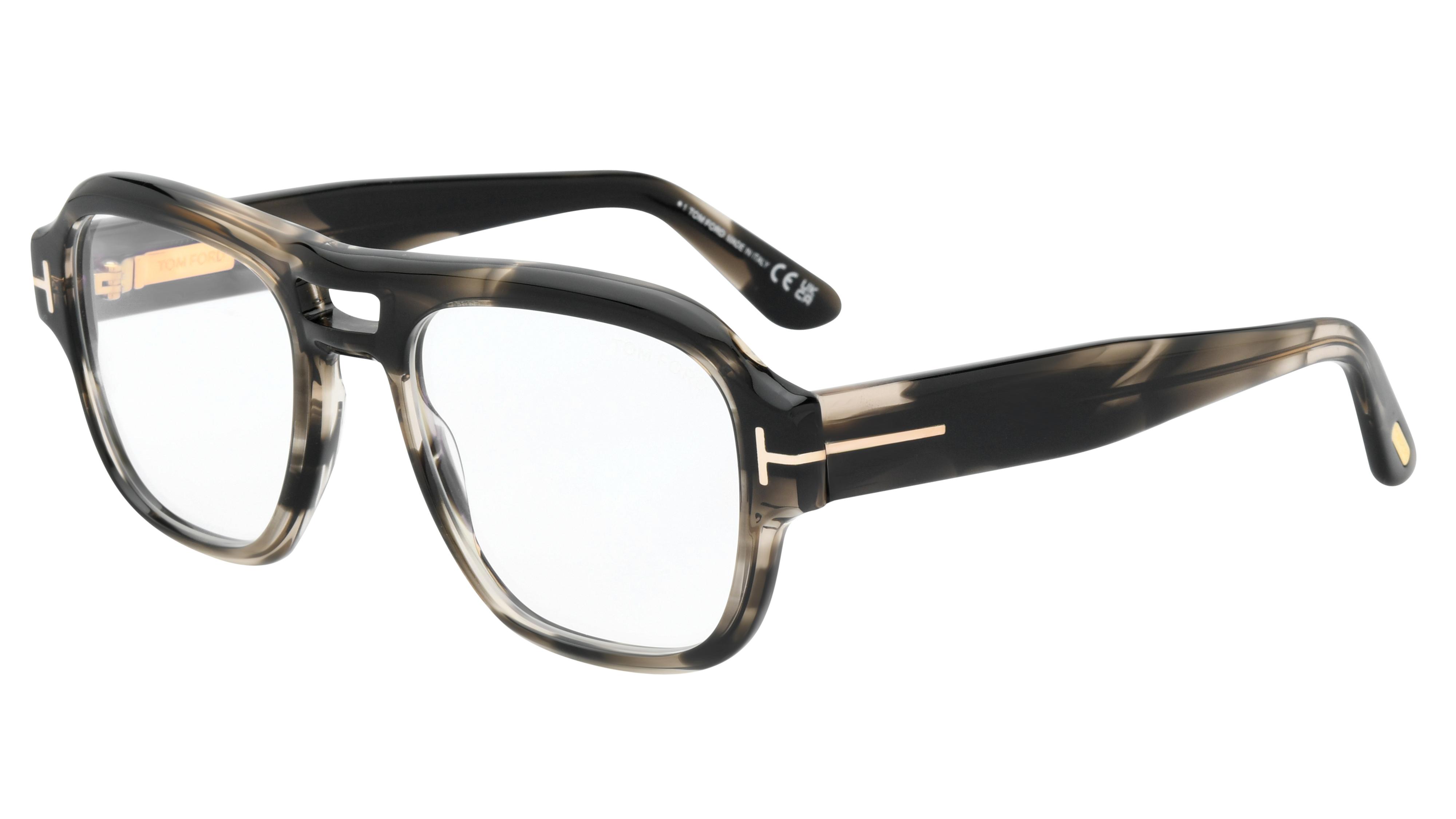 Lunettes de vue Tom Ford Homme Écaille Aviateur FT6085-B Trois-Quart