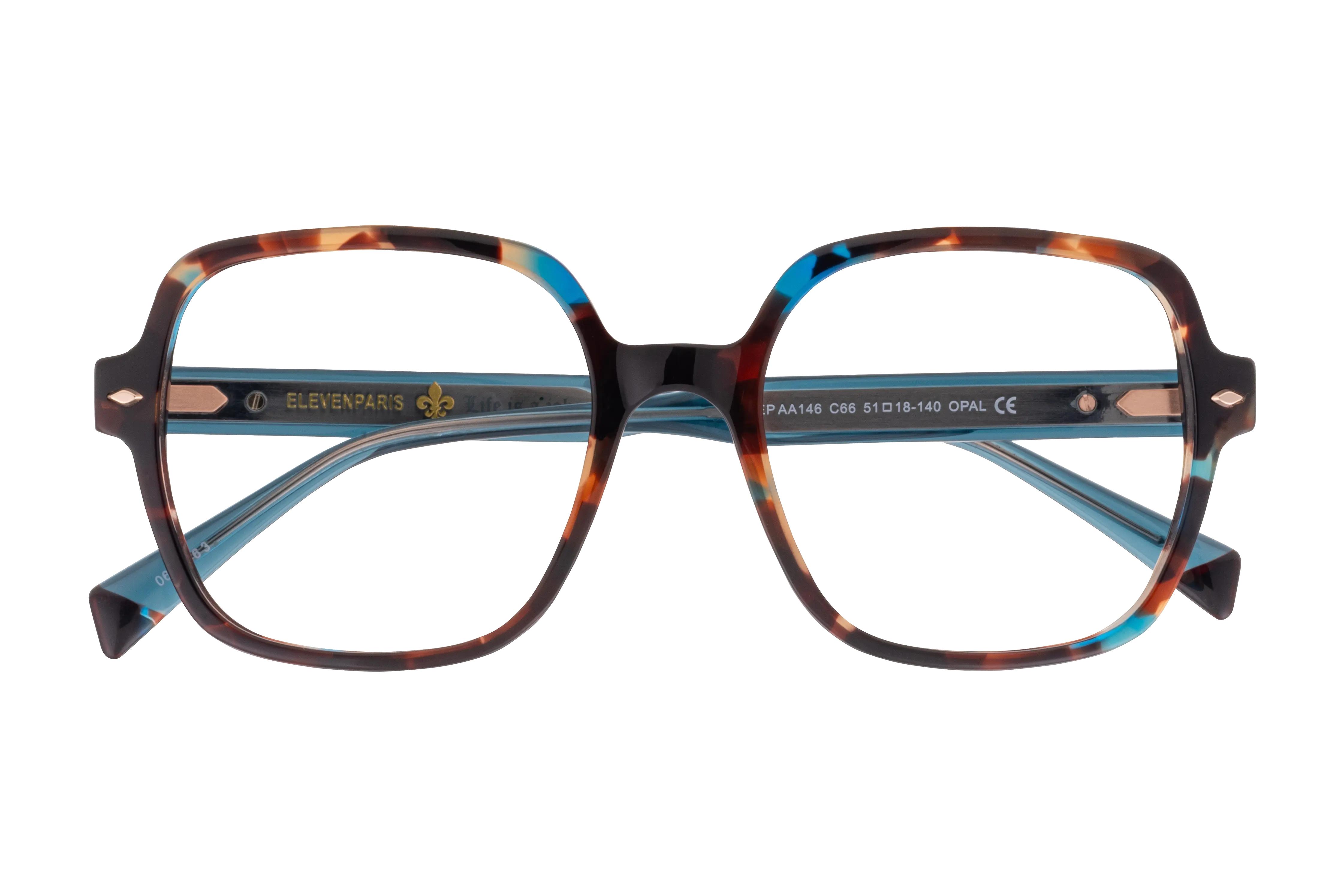Lunettes de vue Eleven Paris  Bleu Carré EPAA146C66 Face