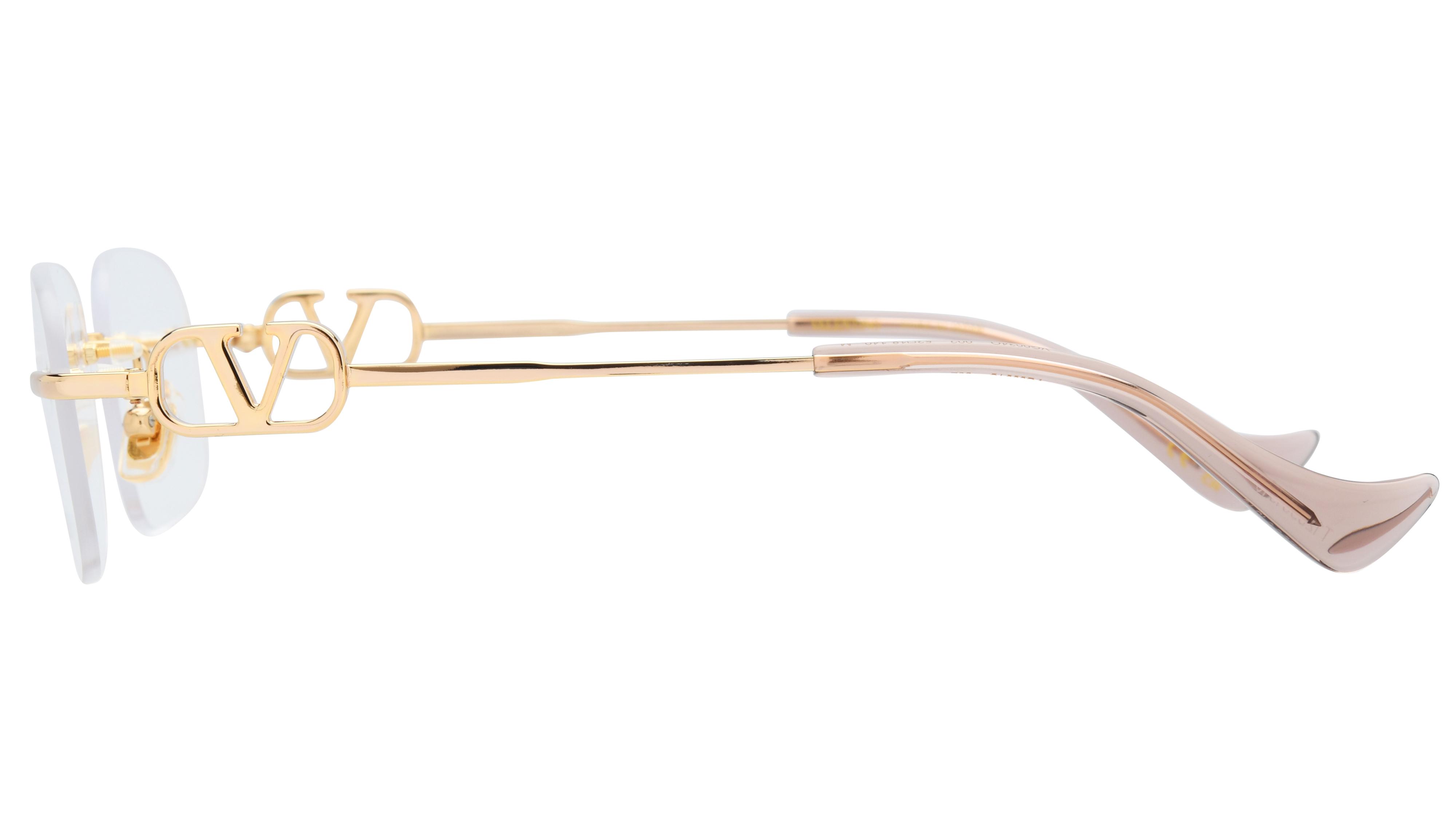 Lunettes de vue Valentino Femme Or Rectangle Vg0034O Gauche