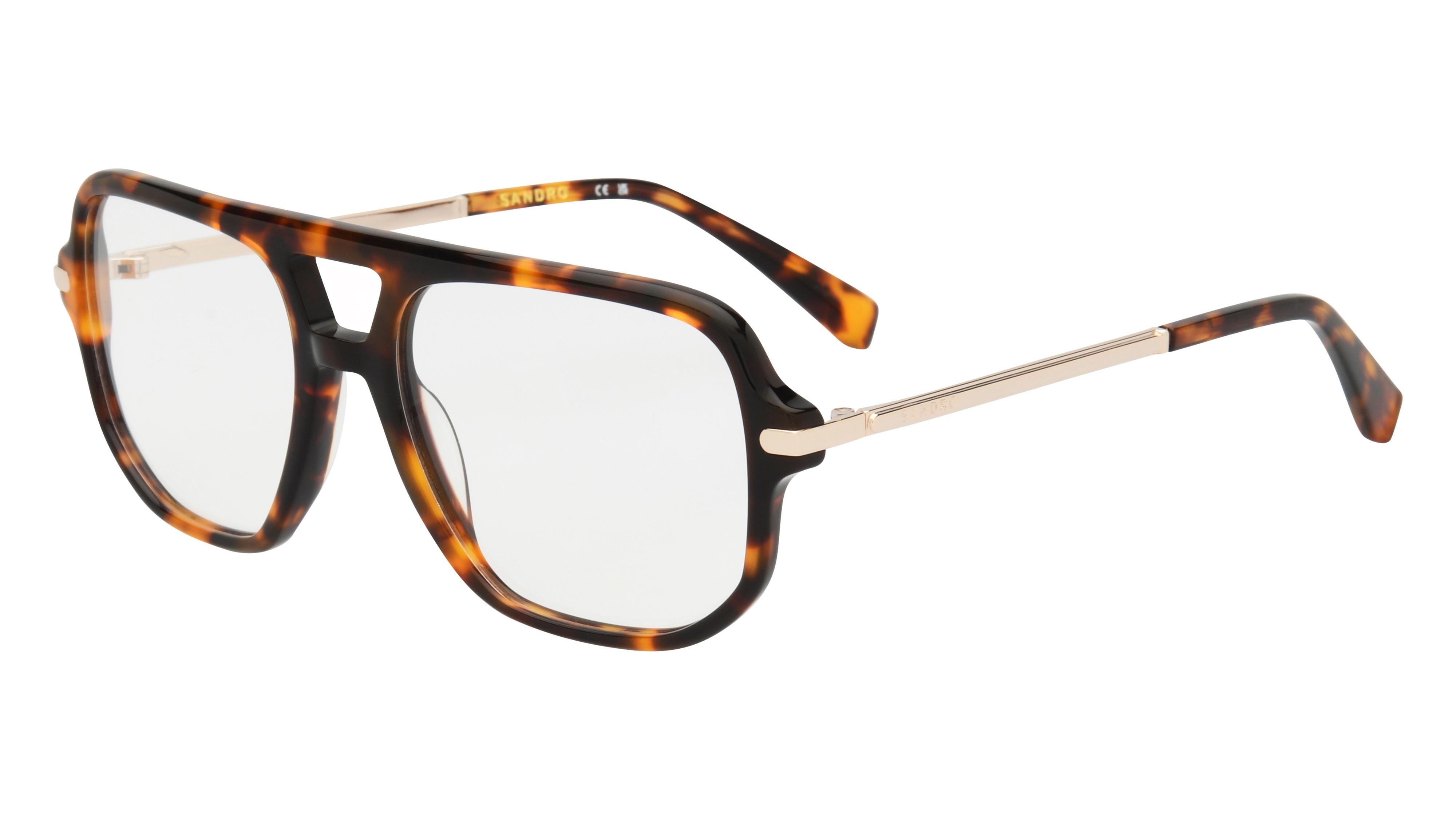 Lunettes de vue Sandro Femme Écaille Aviateur SD2082 Trois-Quart