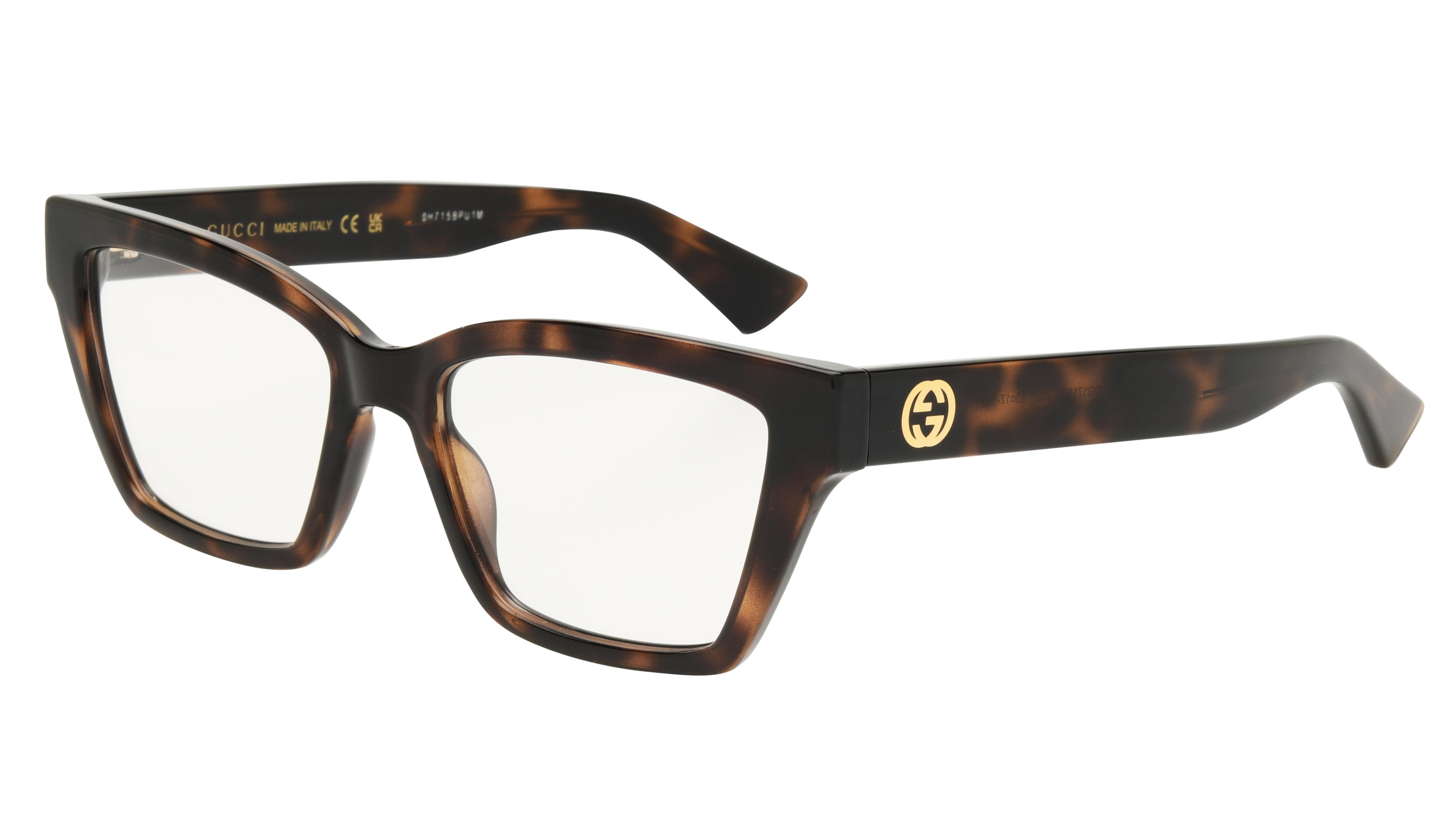 Lunettes de vue Gucci Femme Écaille Papillon GG1715O Trois-Quart