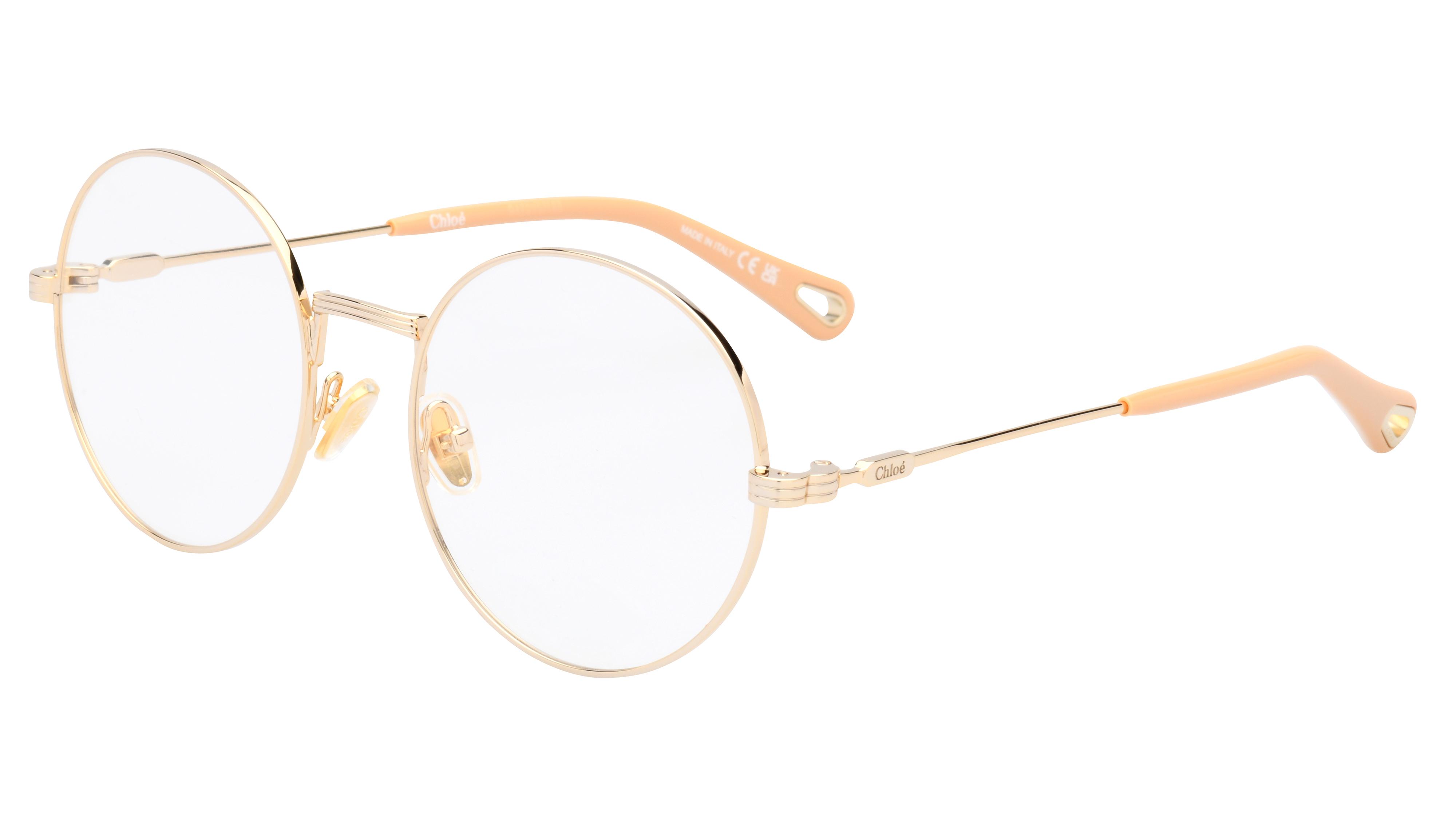 Lunettes de vue Chloé Femme Or Ronde Ch0179O Trois-Quart