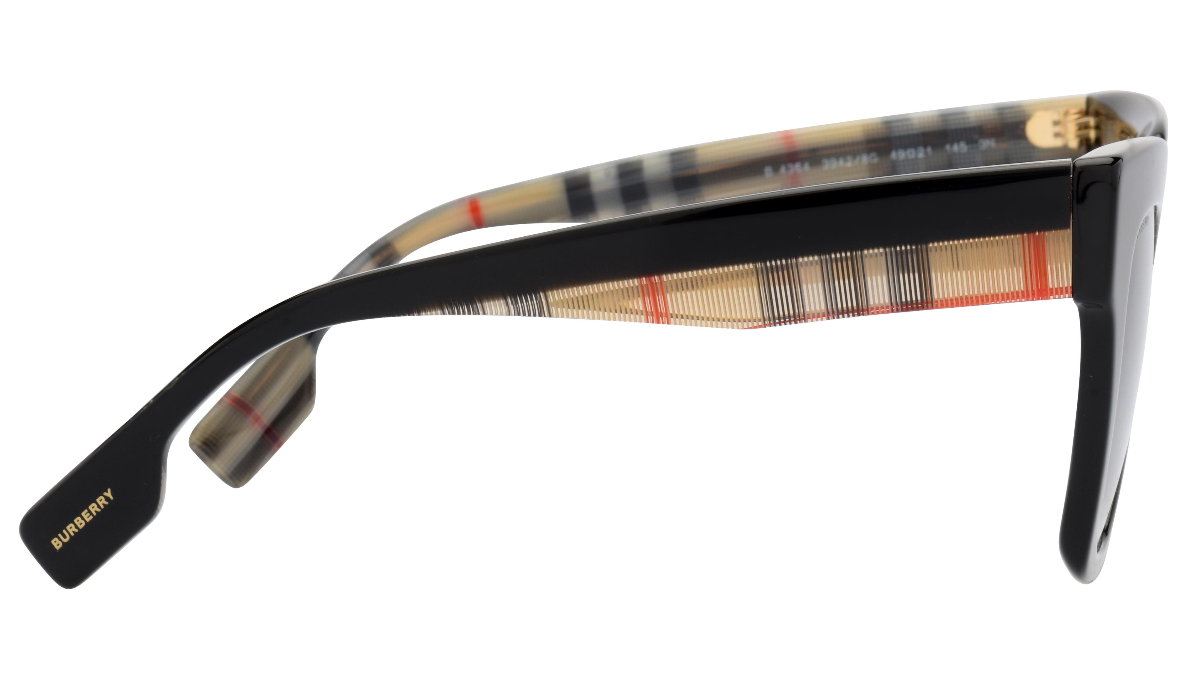 Lunettes de soleil Burberry Femme Noir Carré BE4364 Droite