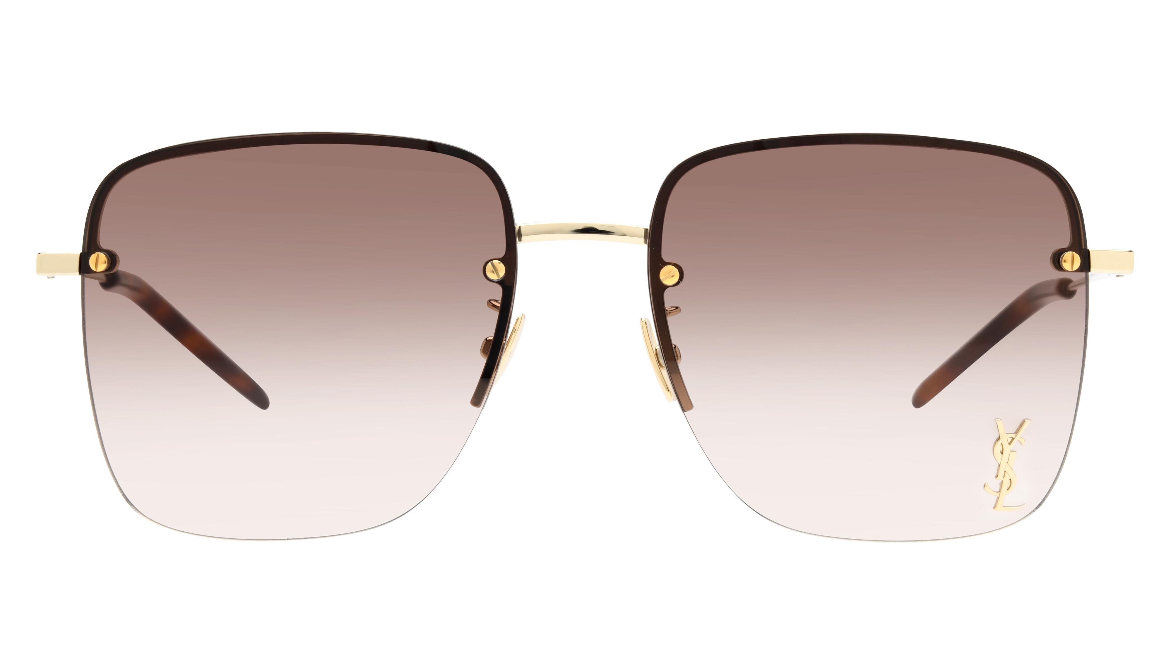Lunettes de soleil Saint Laurent Femme Or Rectangle Sl312M Face