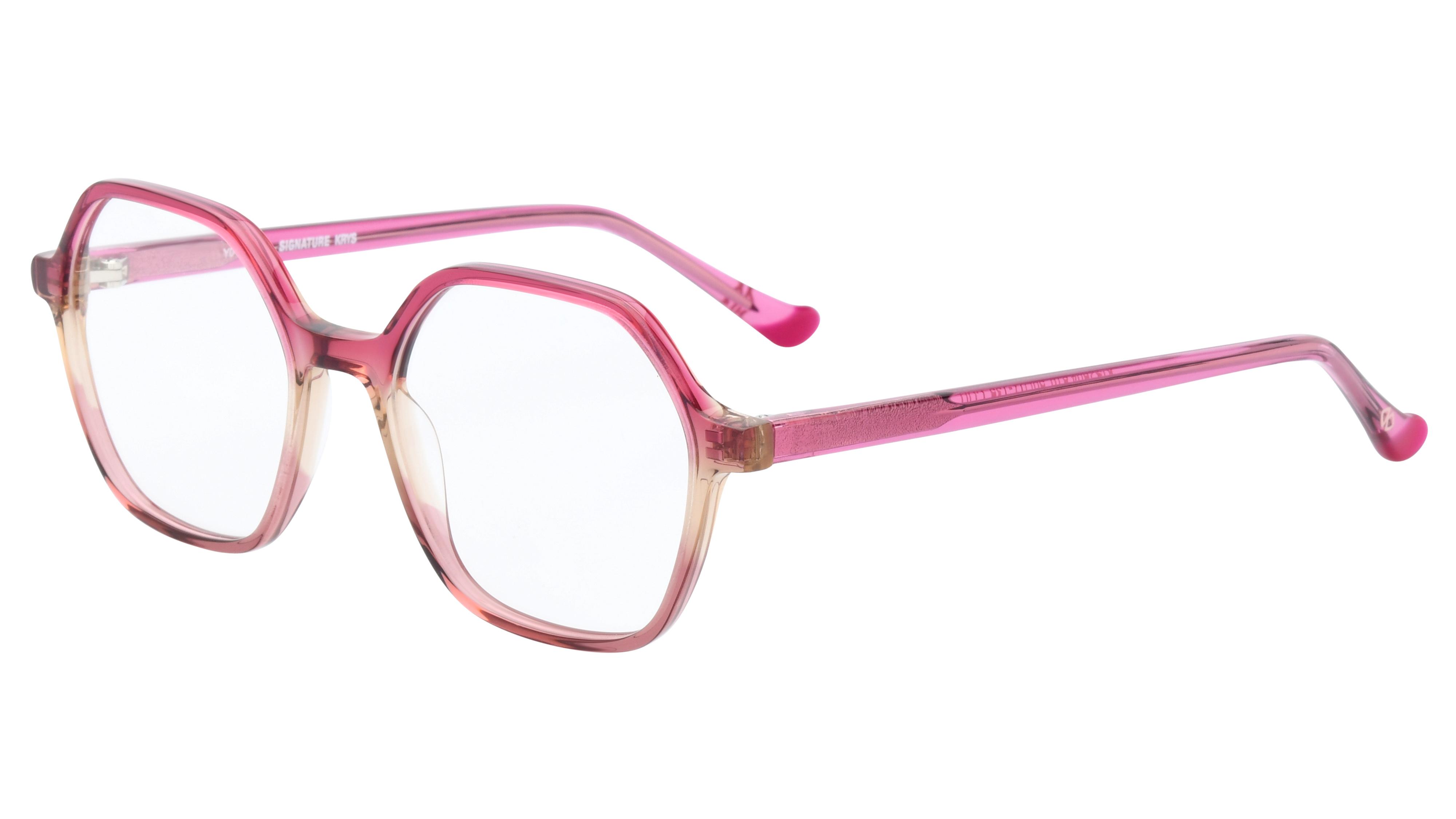 Lunettes de vue Signature Krys Femme Rose Tonneau Kis2604 Trois-Quart