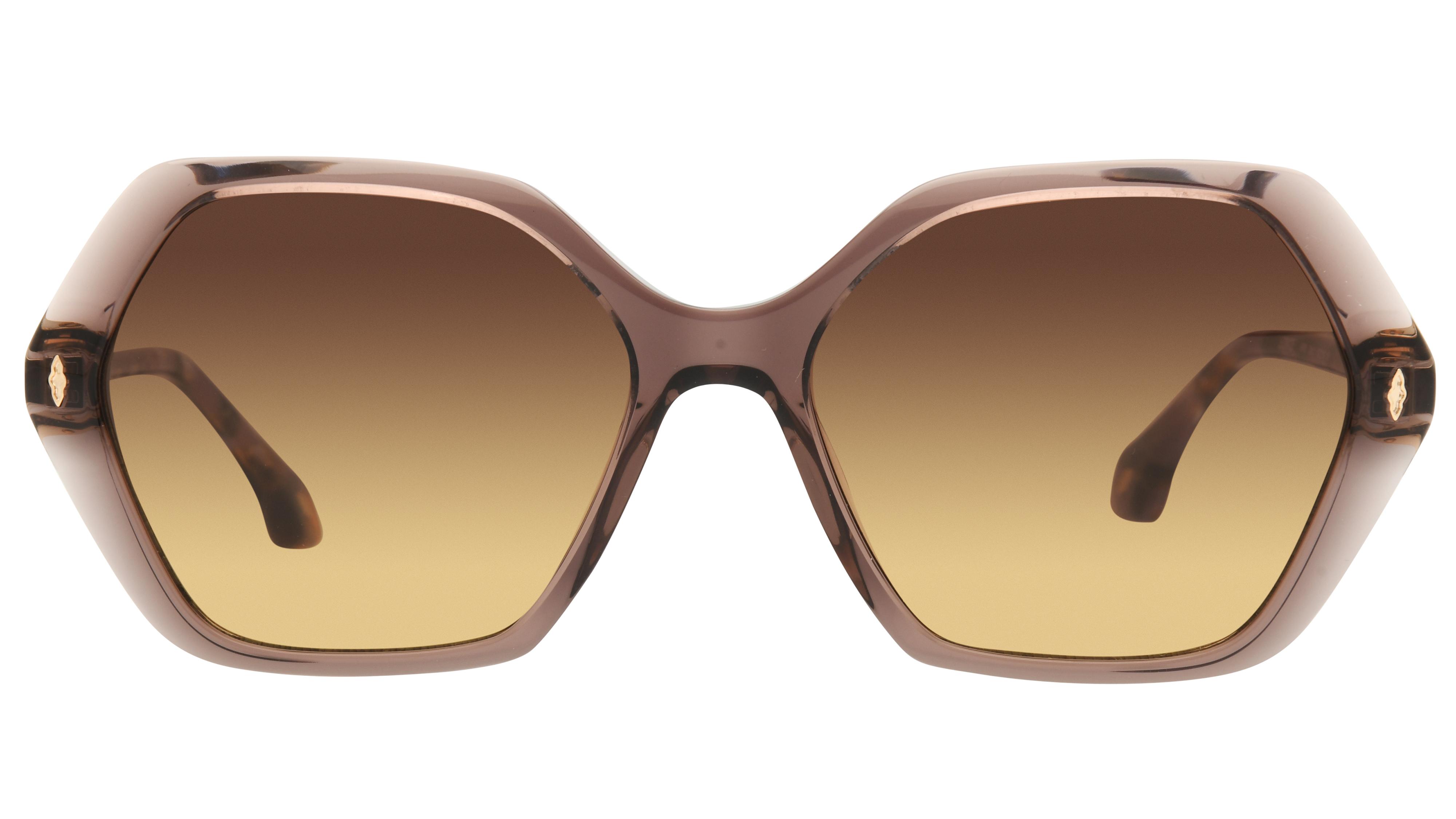 Lunettes de soleil ba&sh Femme Marron Rectangle LEONCE Face