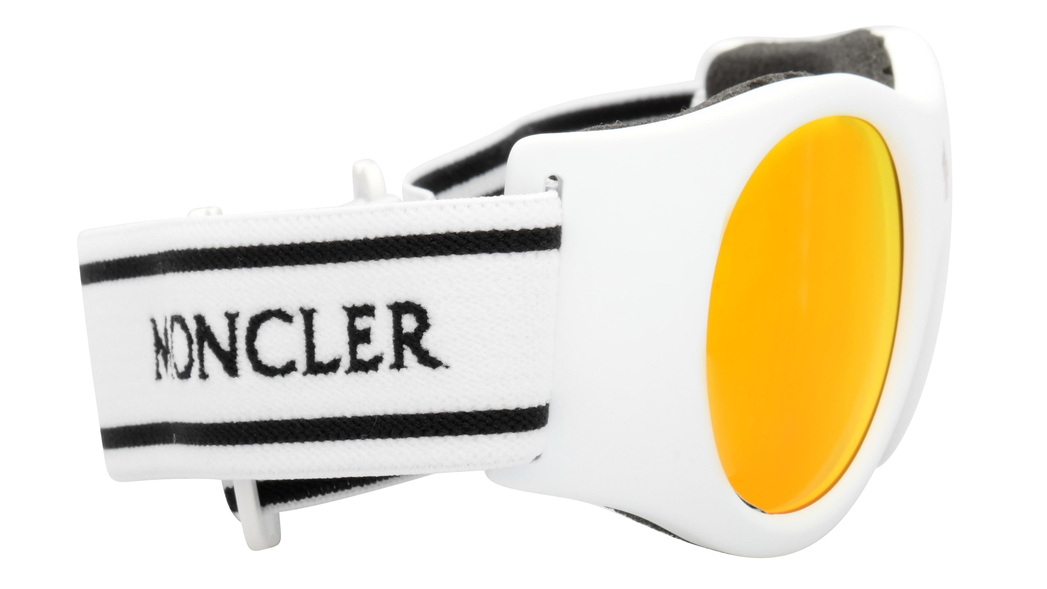 Lunettes de soleil Moncler Ml0051 5521U Blanc Brillant Rectangle