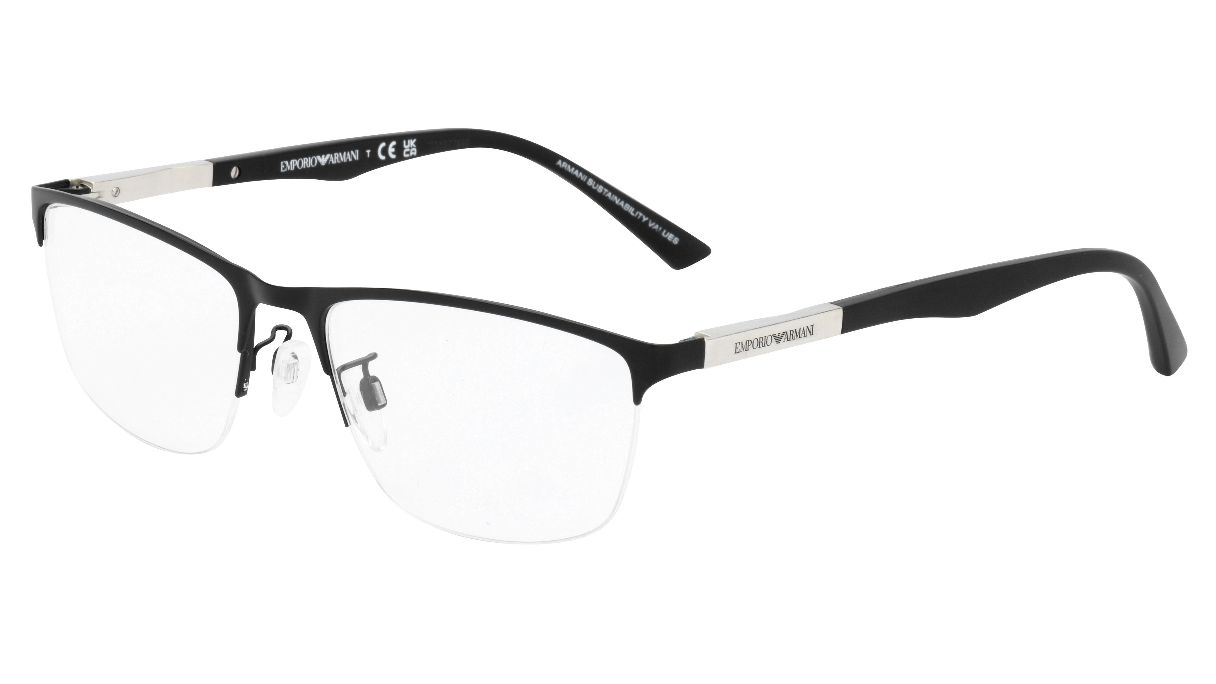 Lunettes de vue Emporio Armani EA1142 3001 Noir Mat Rectangle Krys