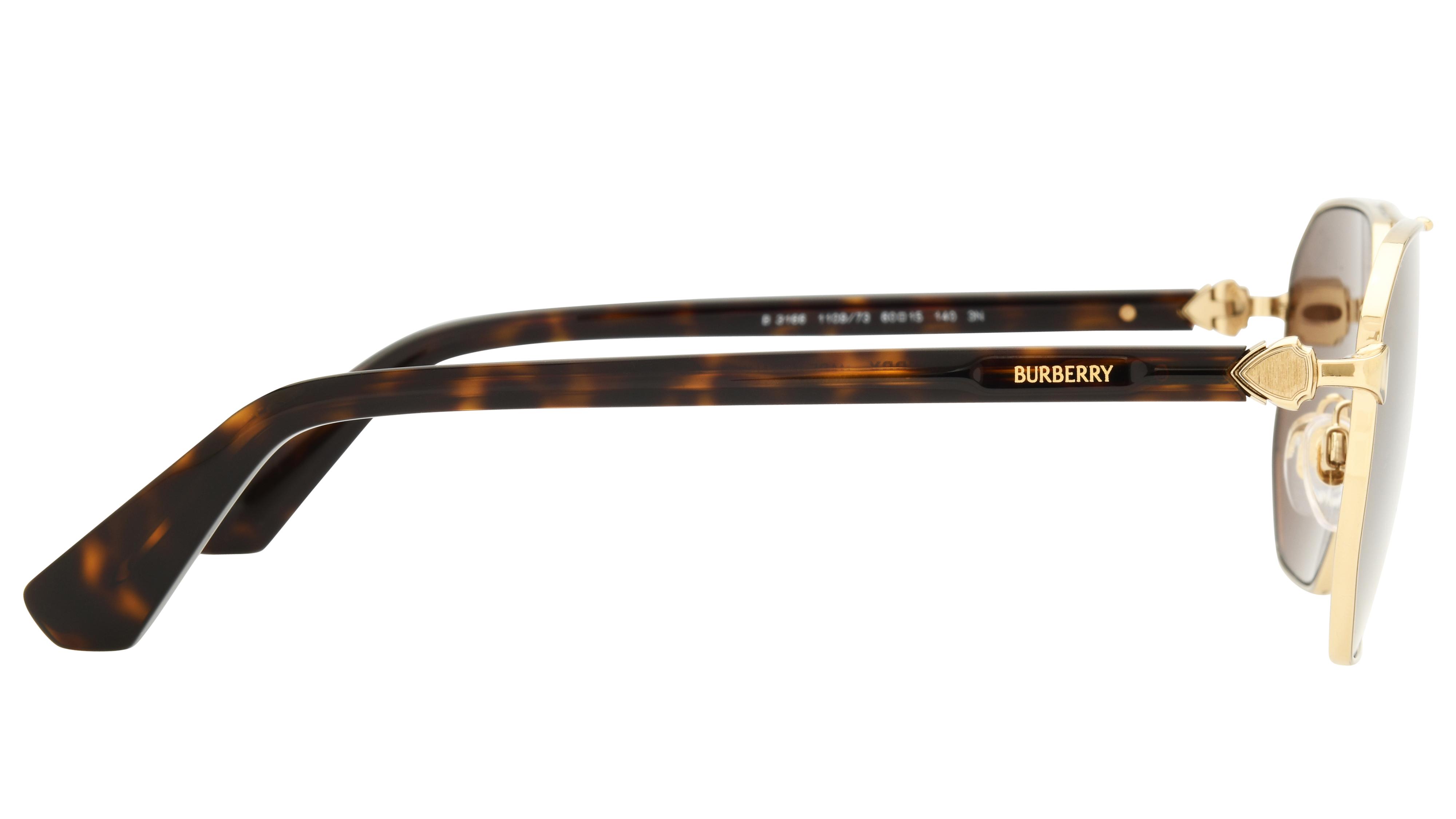 Lunettes de soleil Burberry Homme Or Aviateur 0Be3166 Droite