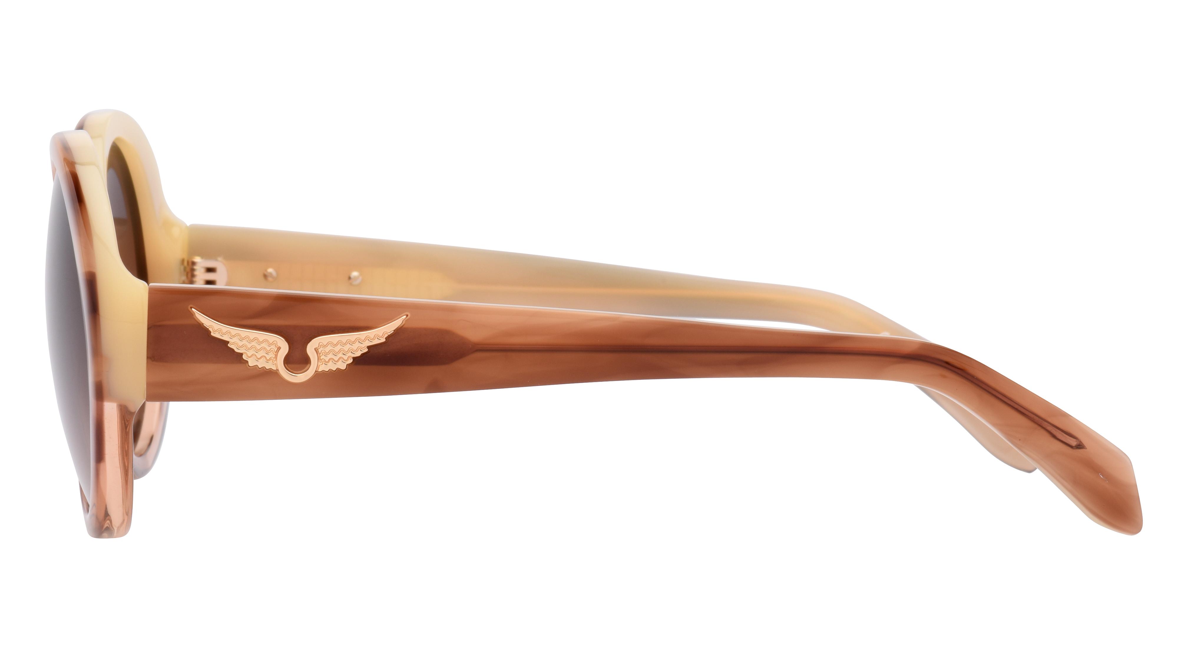 Lunettes de soleil Zadig & Voltaire Femme Marron Ovale Szv338 Gauche