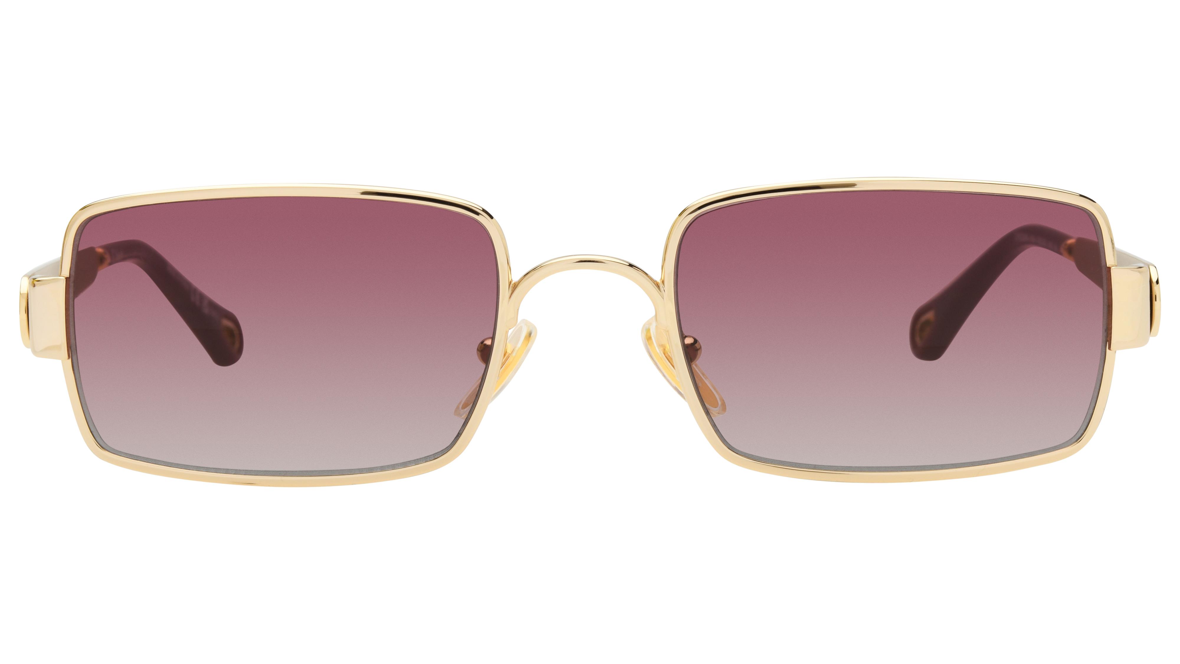 Lunettes de soleil Chloé Femme Or Rectangle ch0354s Face