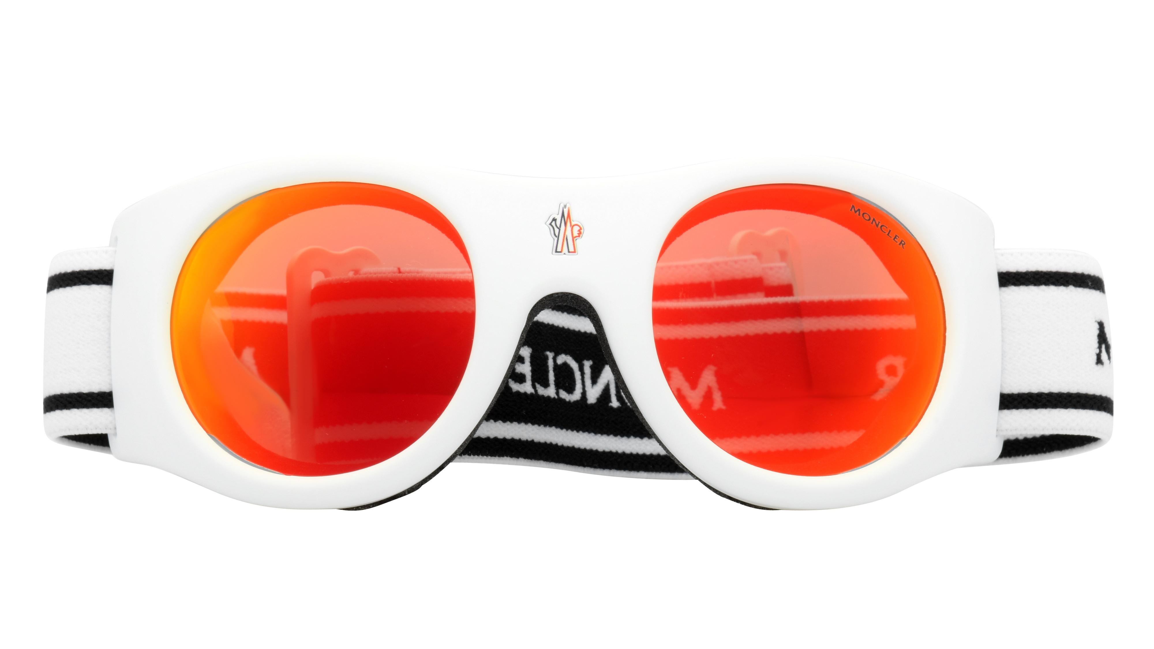 Lunettes de soleil Moncler Ml0051 5521U Blanc Brillant Rectangle Krys