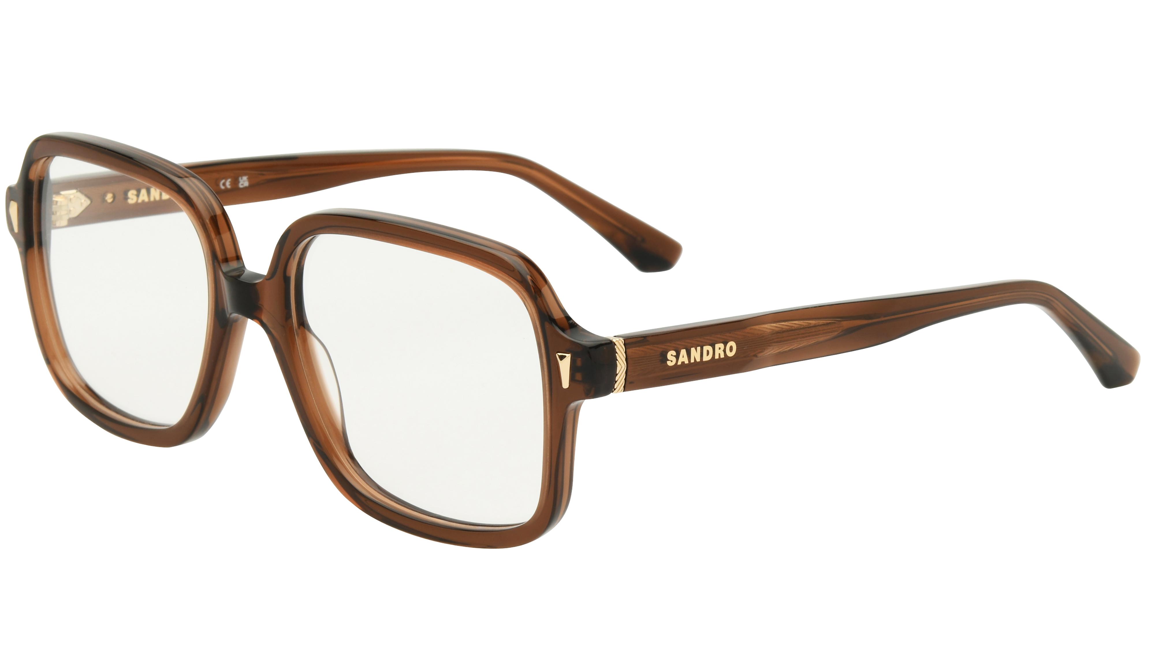 Lunettes de vue Sandro Femme Marron Rectangle sd2065 Trois-Quart