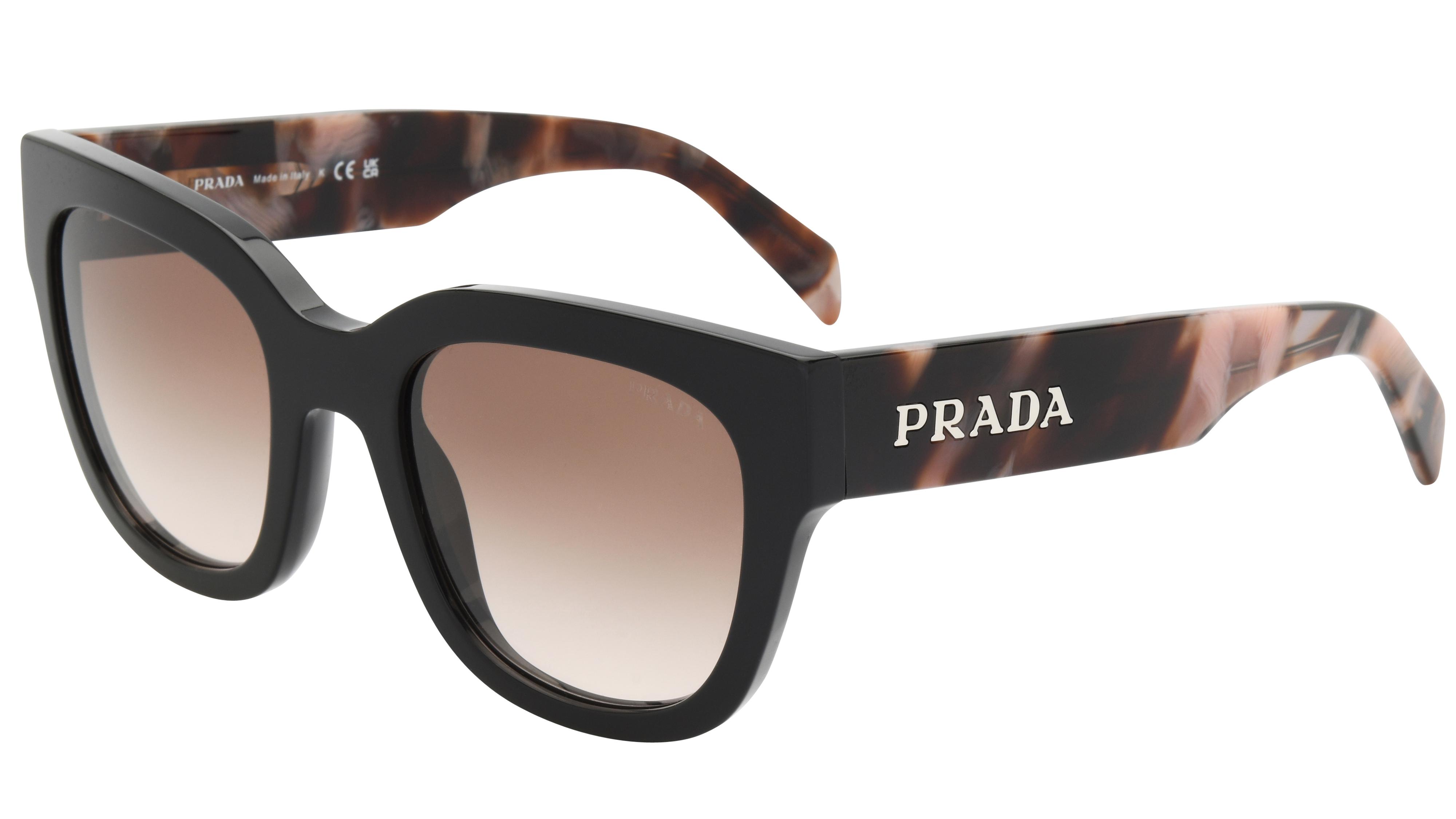 Lunettes de vue Prada Femme Noir Carré Prc04S Trois-Quart