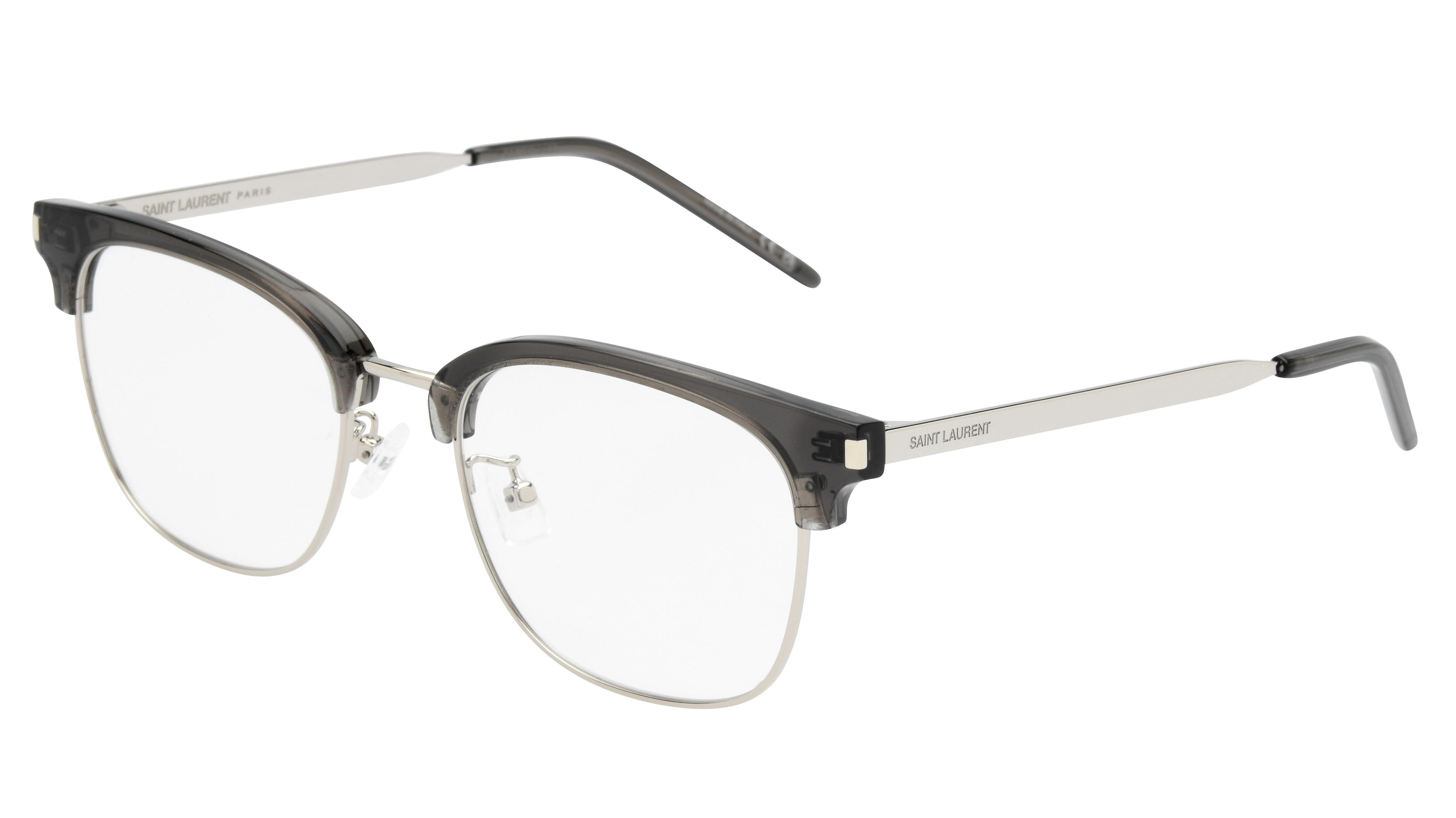 Lunettes de vue Saint Laurent Mixte Argent Carré Sl649/F Trois-Quart