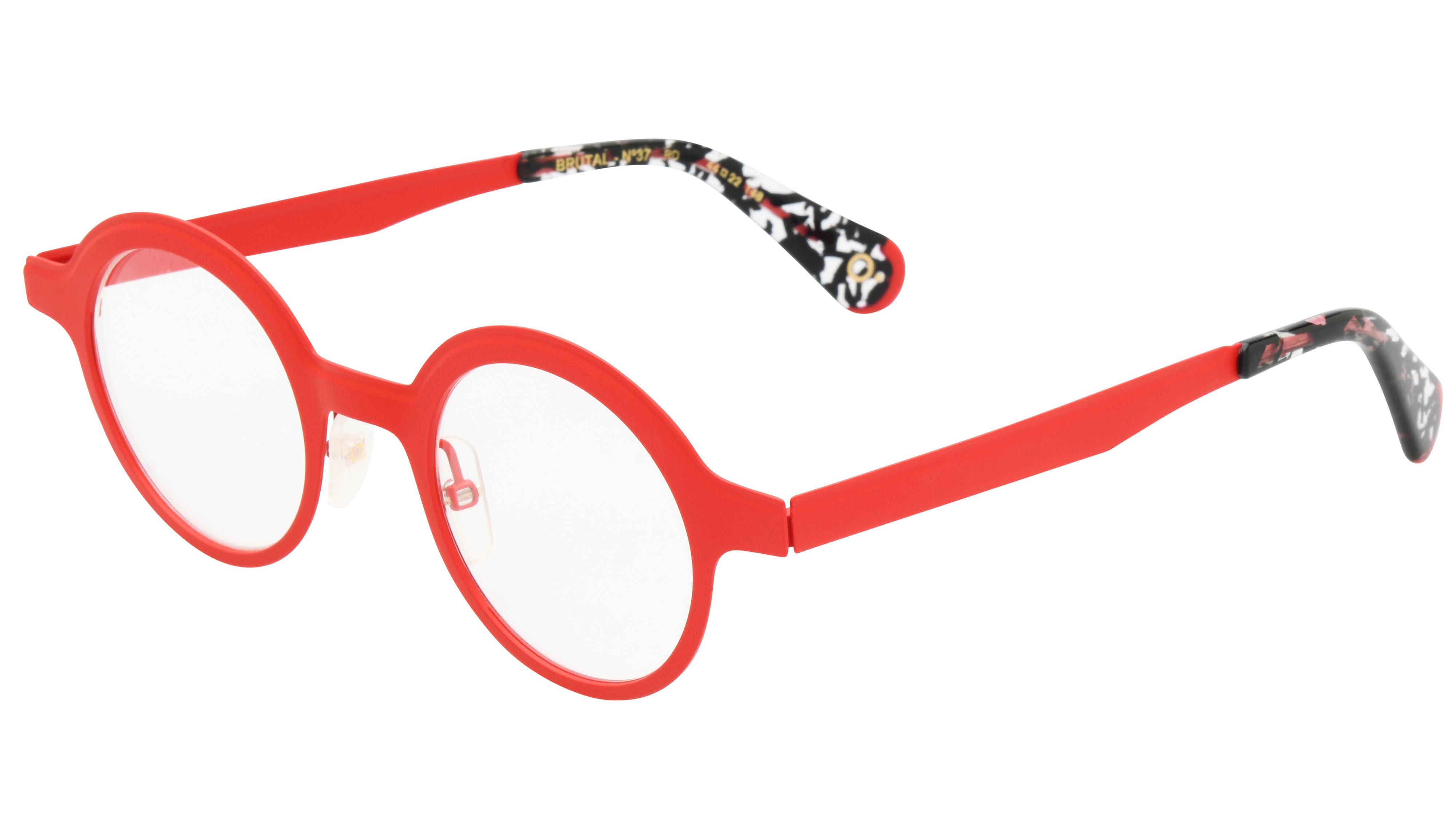 Lunettes de vue Etnia Barcelona Homme Rouge Ronde brut37 Trois-Quart