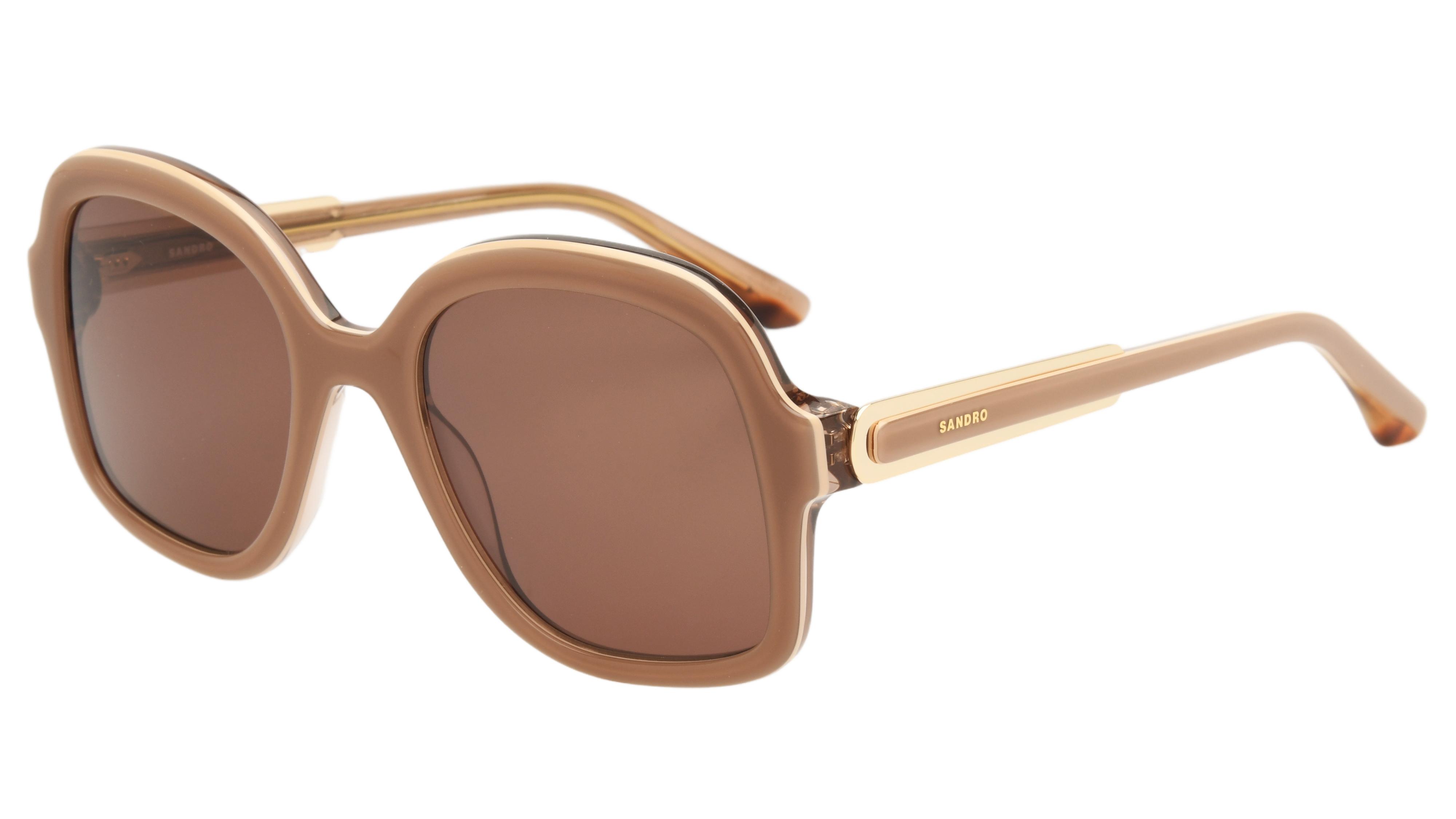Lunettes de soleil Sandro Femme Marron Rectangle Sd6074 Trois-Quart