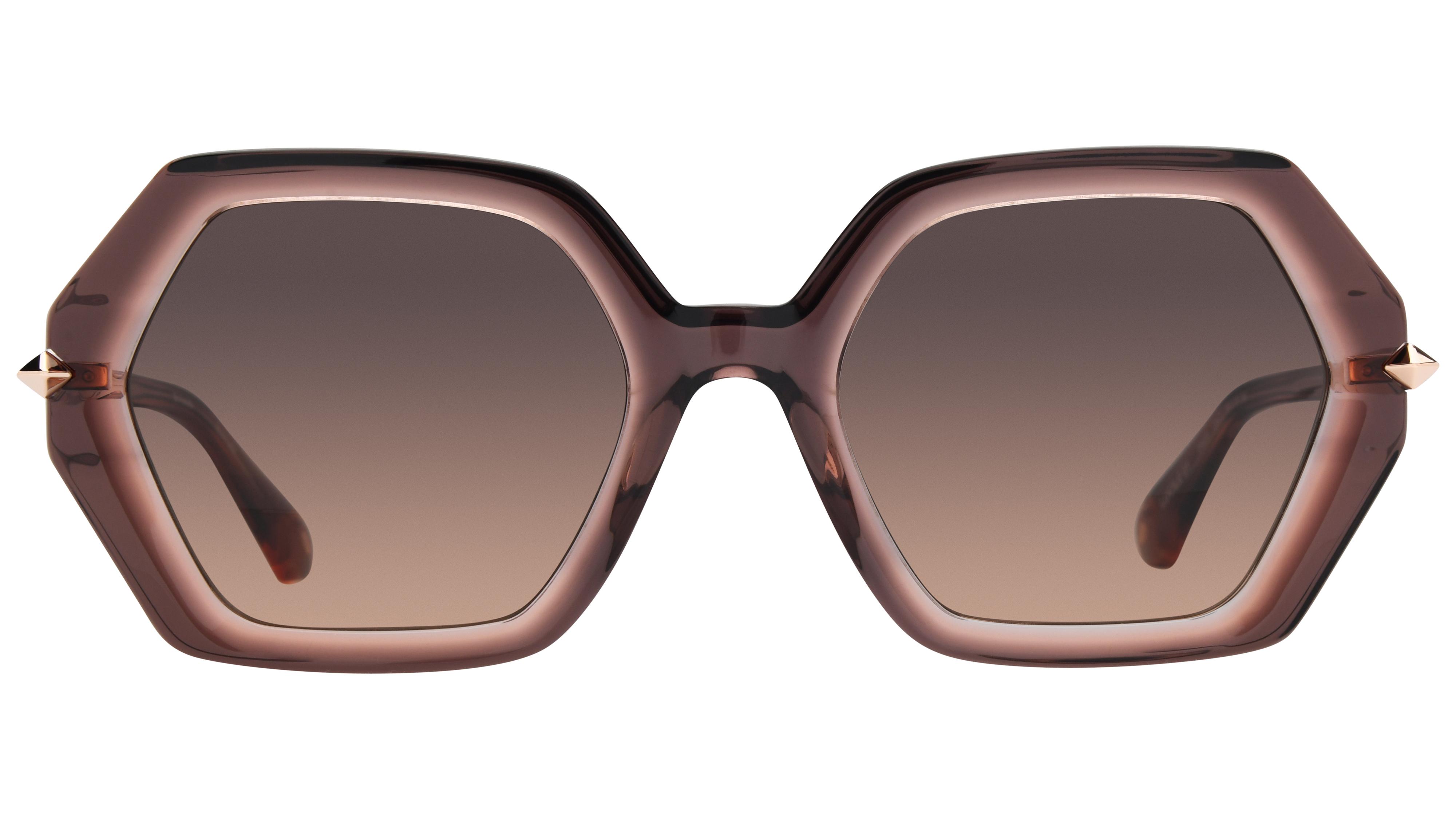 Lunettes de soleil ba&sh Femme Rose Carré lucile01 Face