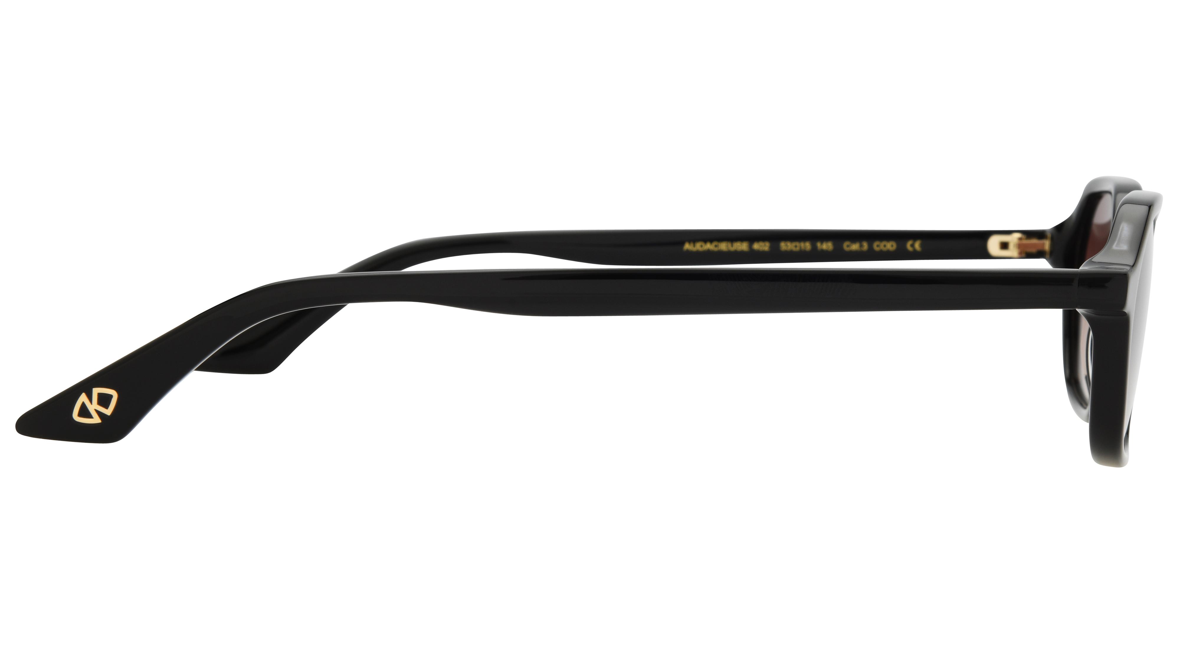 Lunettes de soleil Signature Krys Femme Noir Rectangle audacieuse Droite