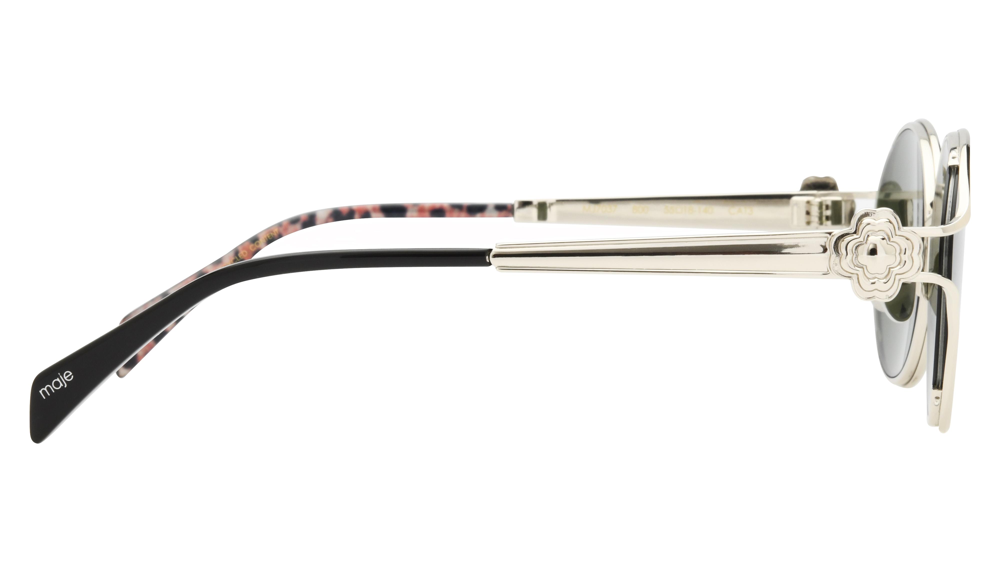 Lunettes de soleil Maje Femme Argent Ovale MJ7037 Droite