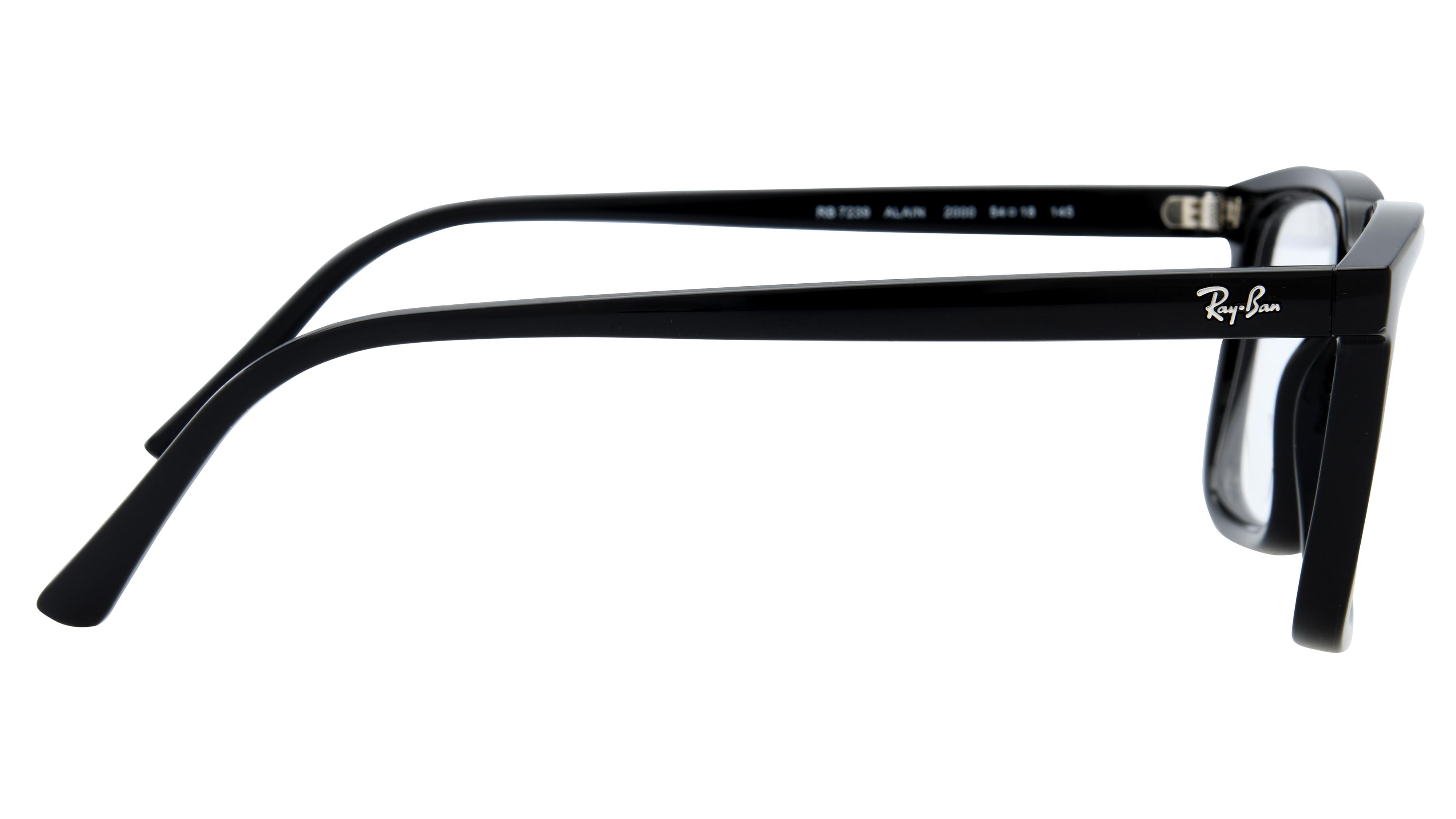 Lunettes de vue Ray-Ban Mixte Noir Rectangle Rx7239 Droite