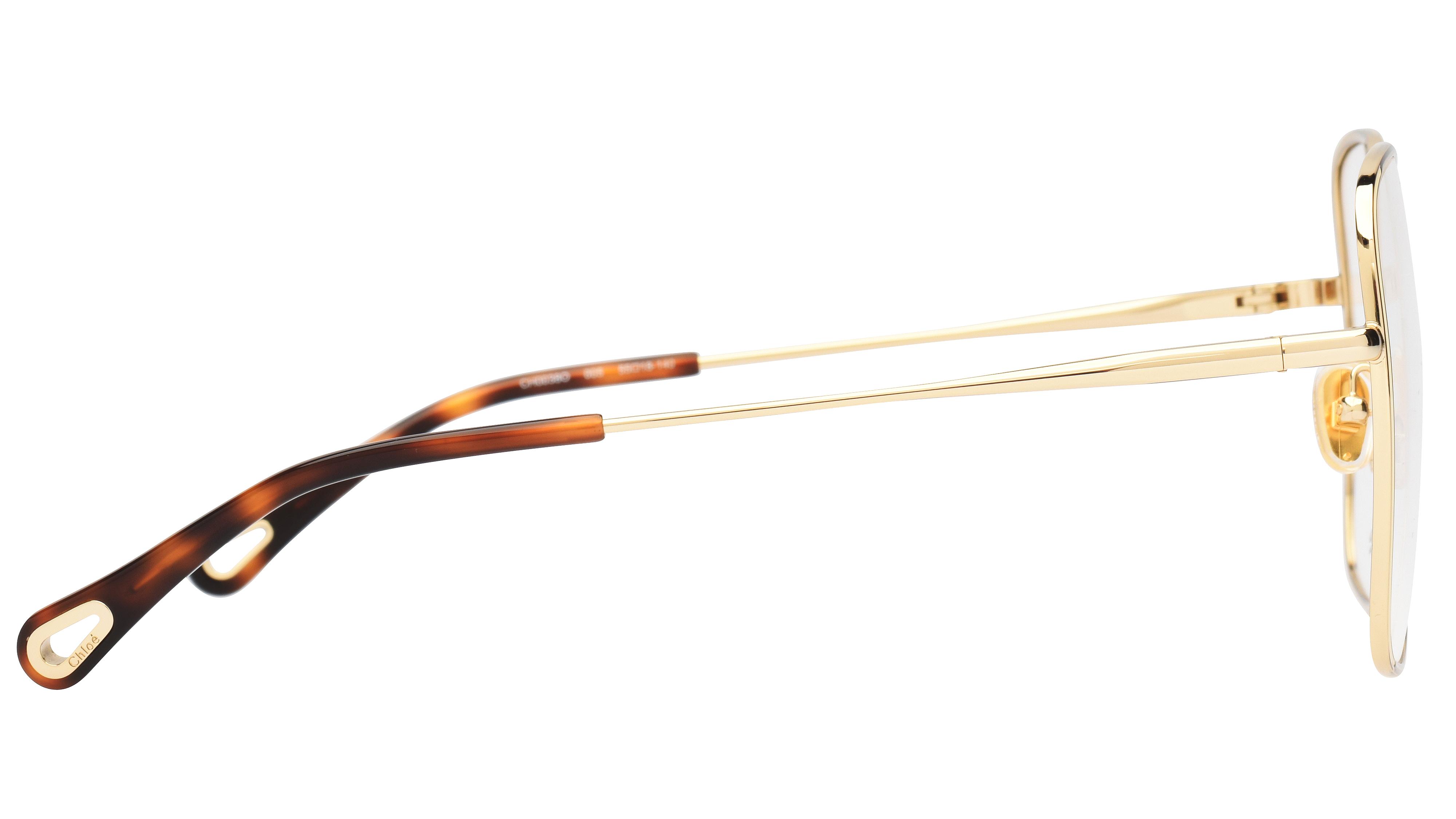 Lunettes de vue Chloé Femme Or Carré CH0038O Droite