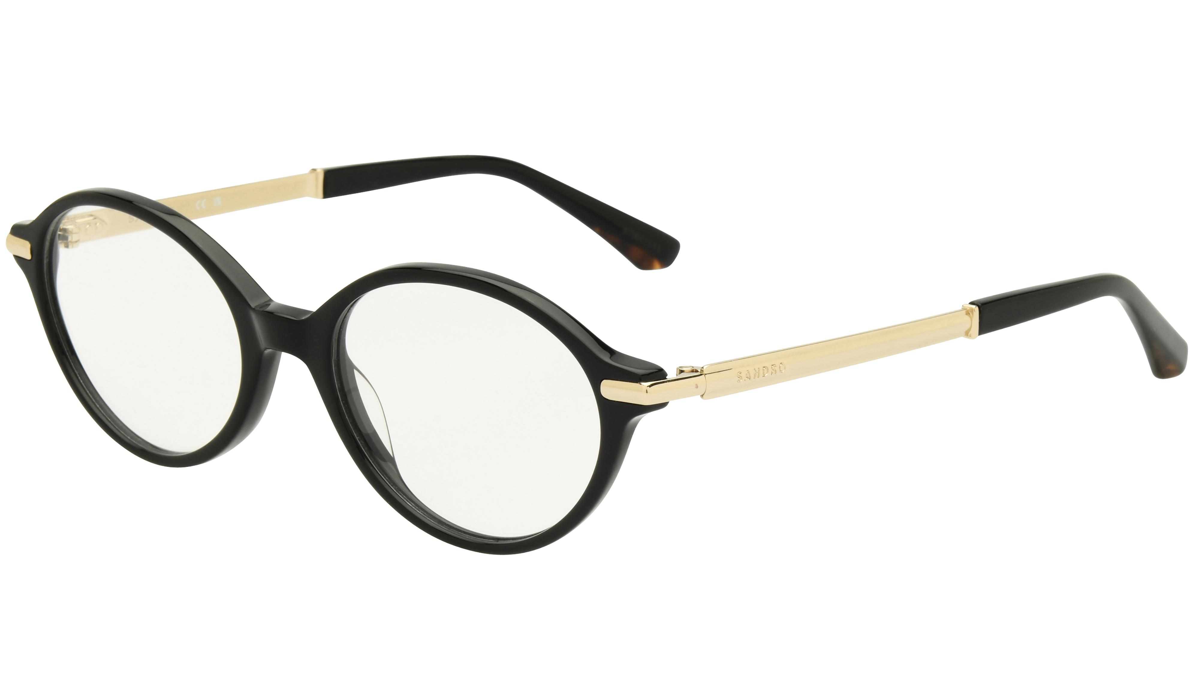 Lunettes de vue Sandro Femme Noir Ovale sd2064 Trois-Quart
