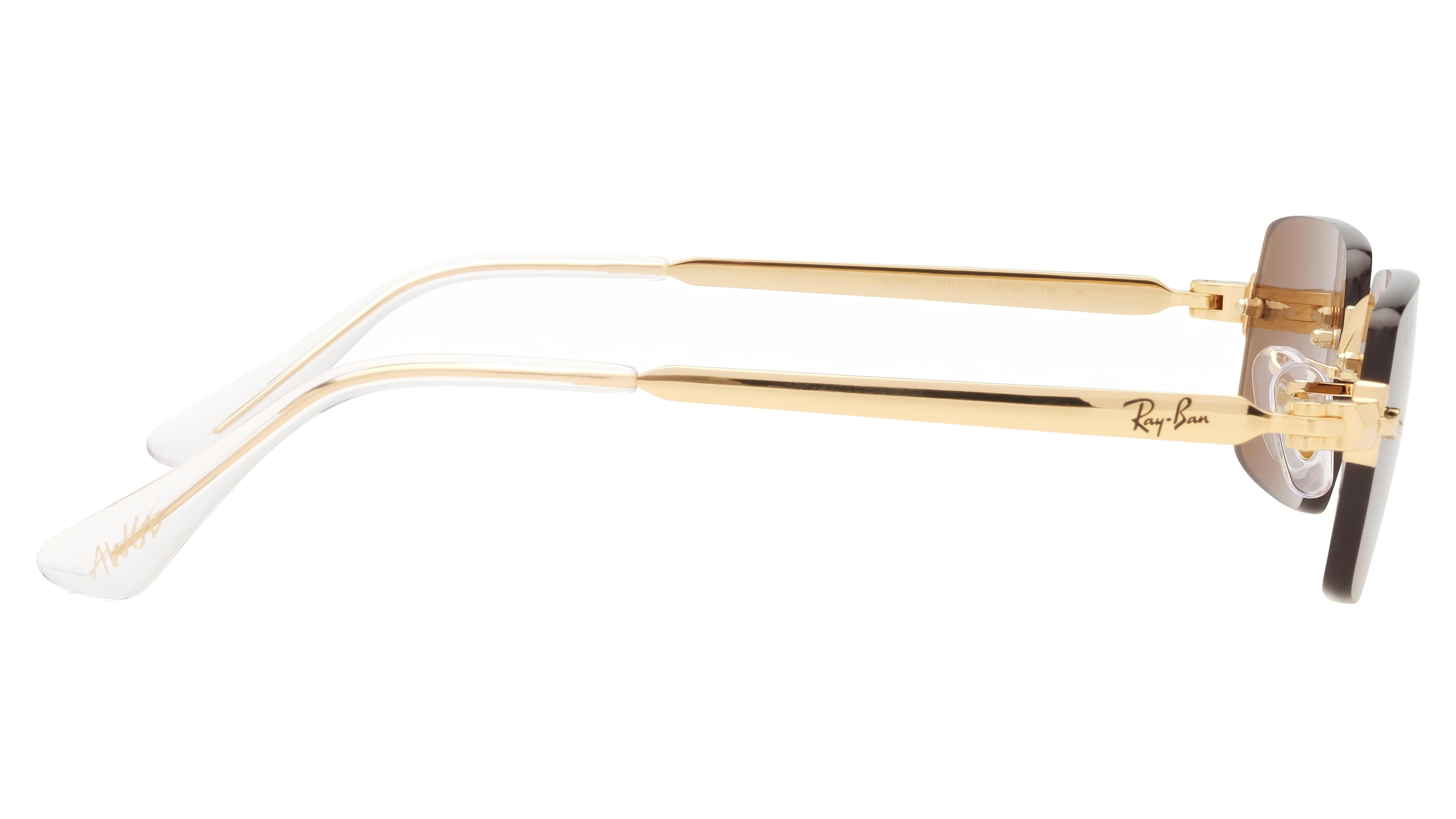 Lunettes de soleil Ray-Ban Mixte Or Rectangle RB3928 Droite