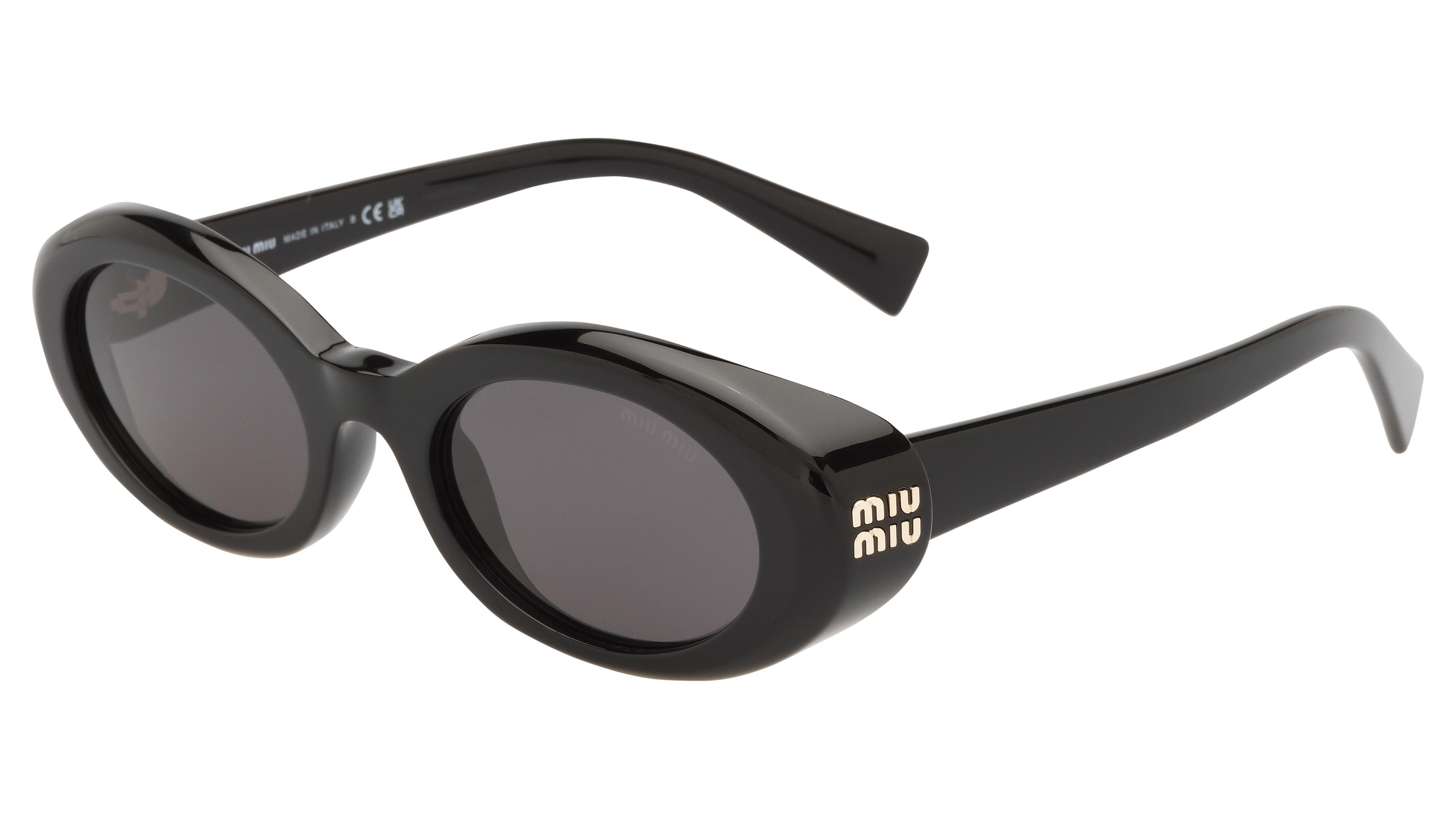 Lunettes de soleil Miu Miu Femme Noir Ovale MU Trois-Quart