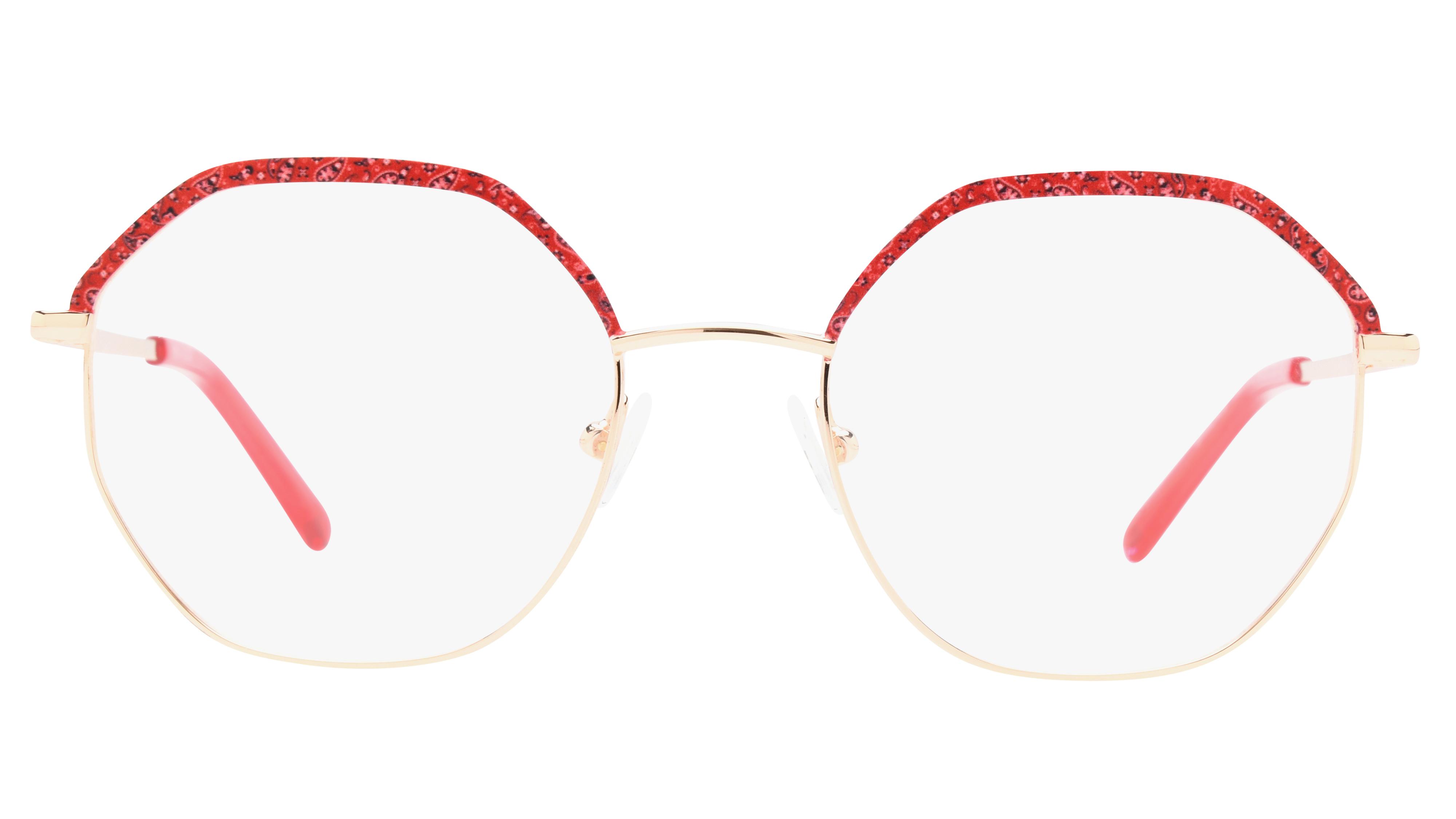 Lunettes de vue Baïa Femme Rouge Carré Baa2402 Face