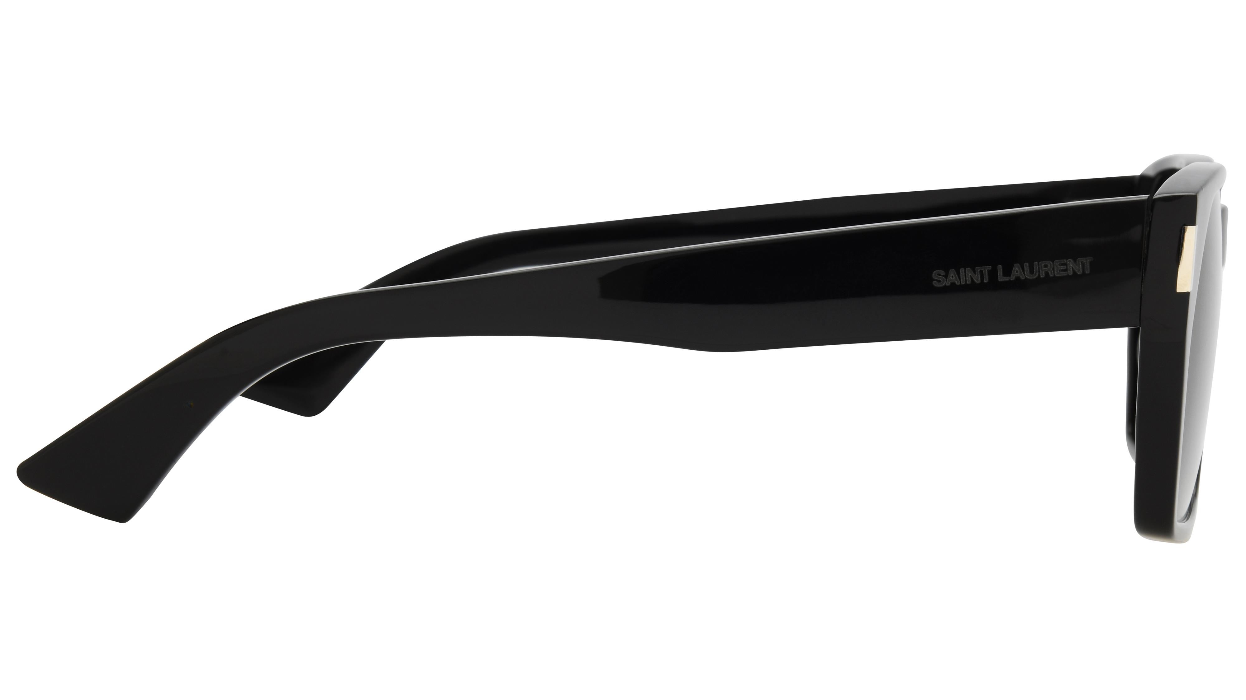Lunettes de soleil Saint Laurent Mixte Noir Rectangle SL Droite