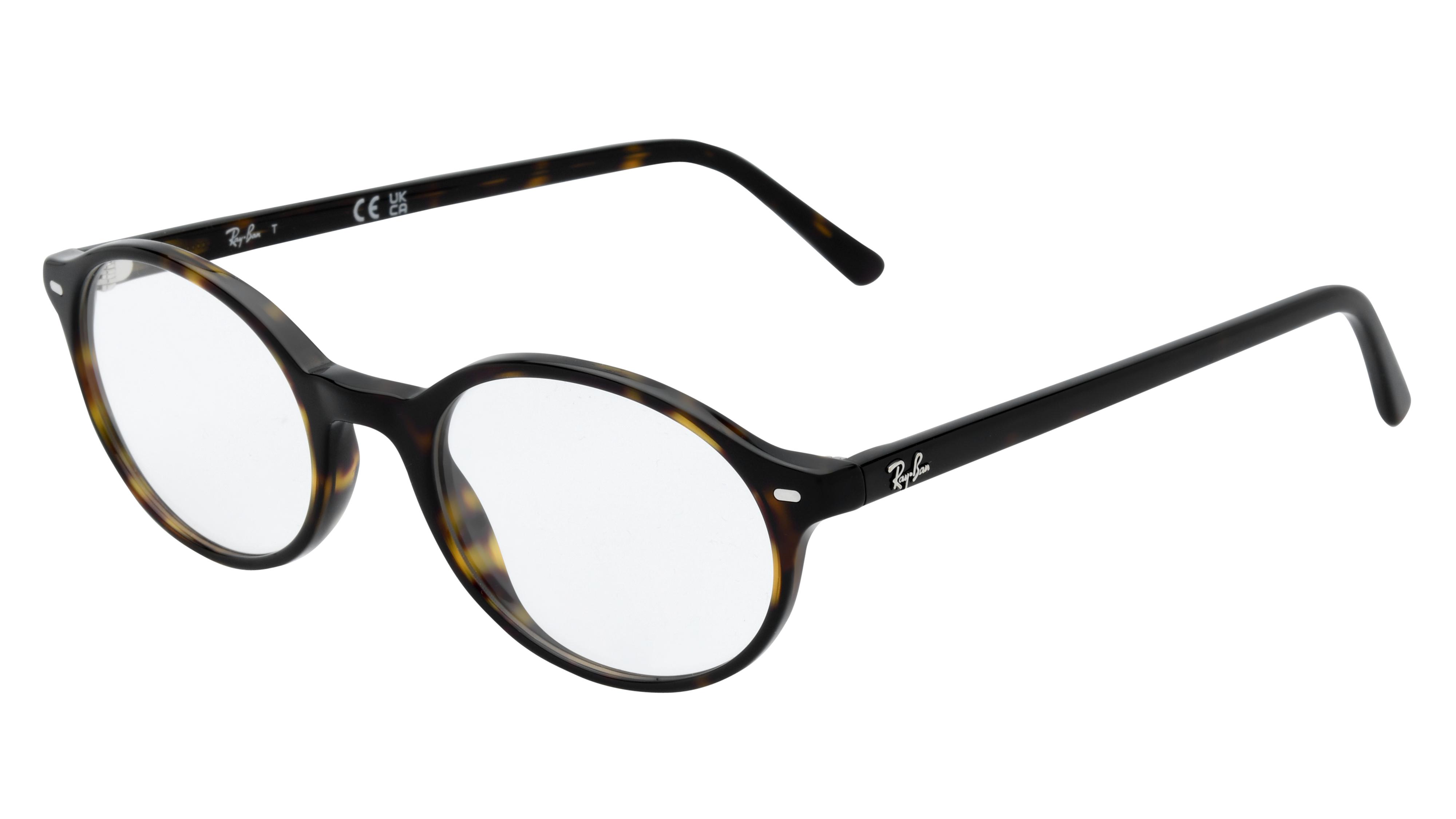 Lunettes de vue Ray-Ban Mixte Écaille Ovale Rx5429 Trois-Quart